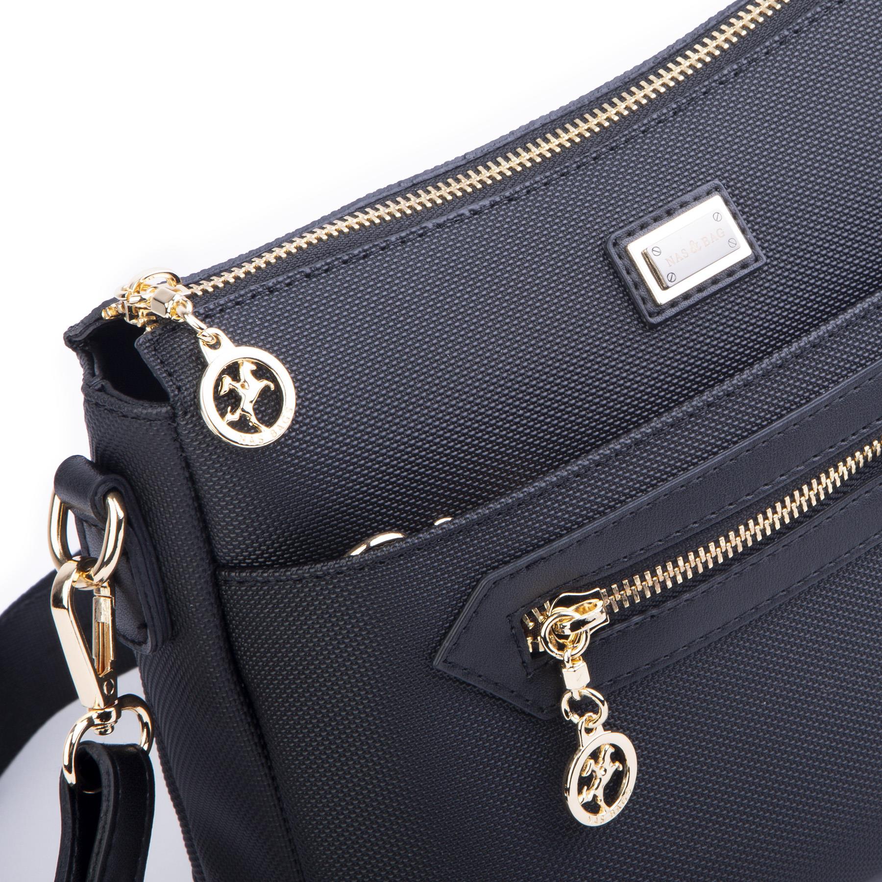 Nas Bag Kadın Postacı Çapraz Çanta Siyah Lacst (en 25 cm ; boy 22 cm )