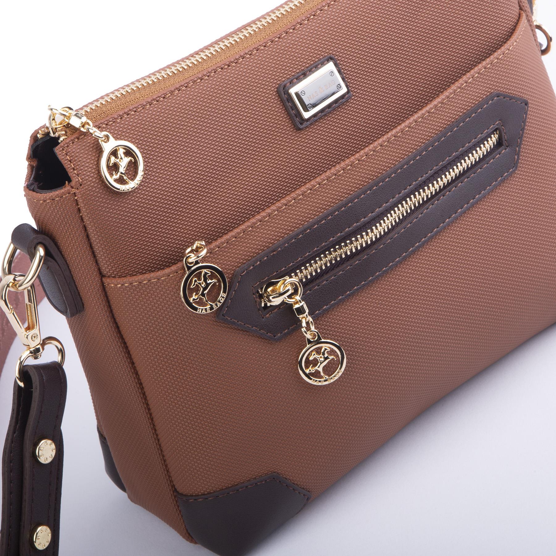 Nas Bag Kadın Postacı Çapraz Çanta Taba Kahve Lacst (en 25 cm ;boy 22 cm )