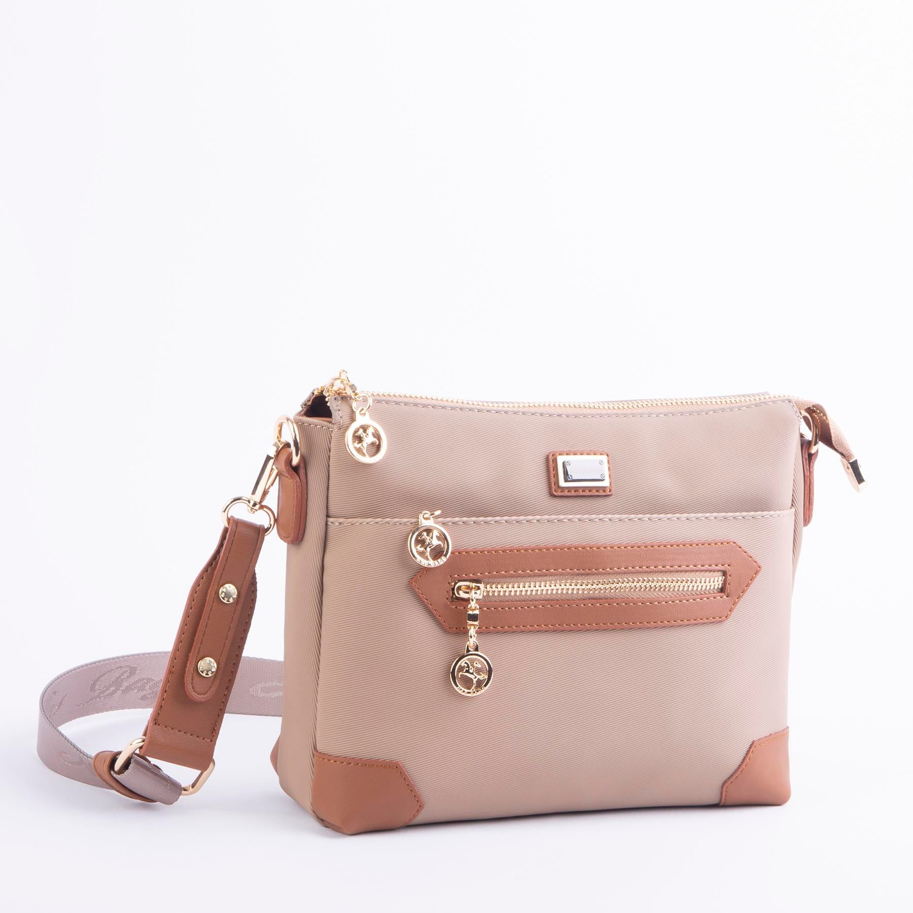 Nas Bag Kadın Postacı Çapraz Çanta Vizon Taba Karaca (en 25 cm ;boy 22 cm )