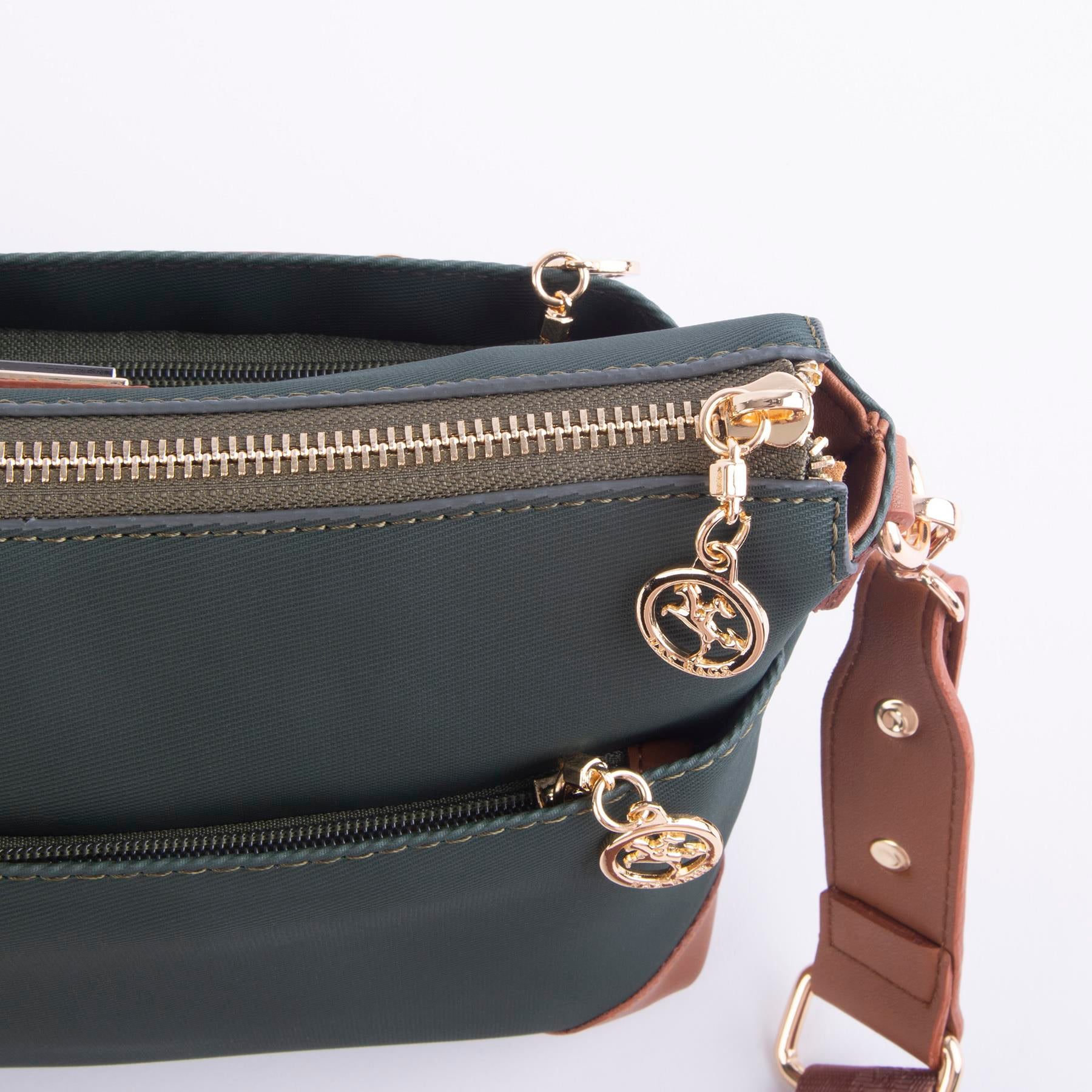 Nas Bag Kadın Postacı Çapraz Çanta Yeşil Taba Karaca  (en 25 cm ;boy 22 cm )