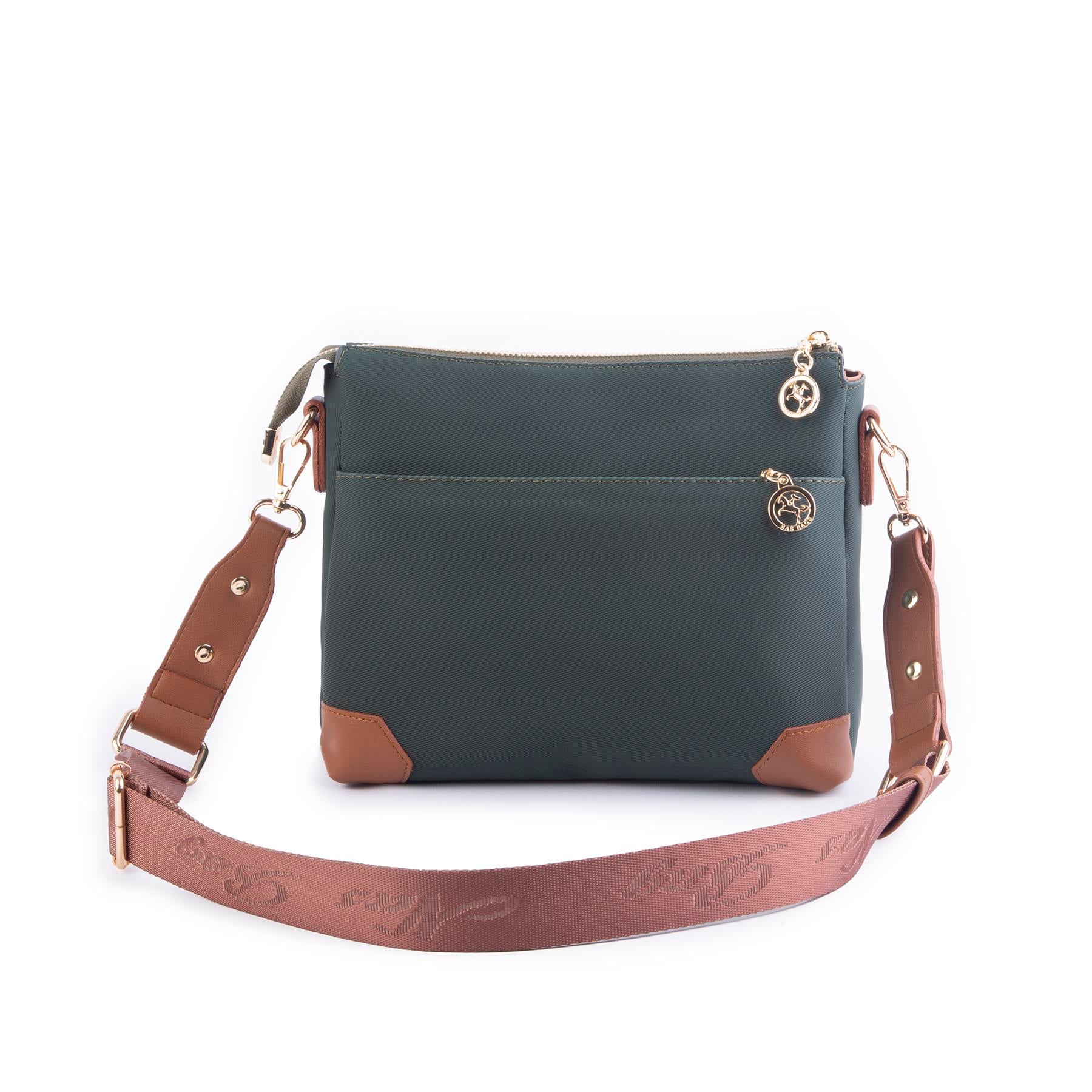 Nas Bag Kadın Postacı Çapraz Çanta Yeşil Taba Karaca  (en 25 cm ;boy 22 cm )