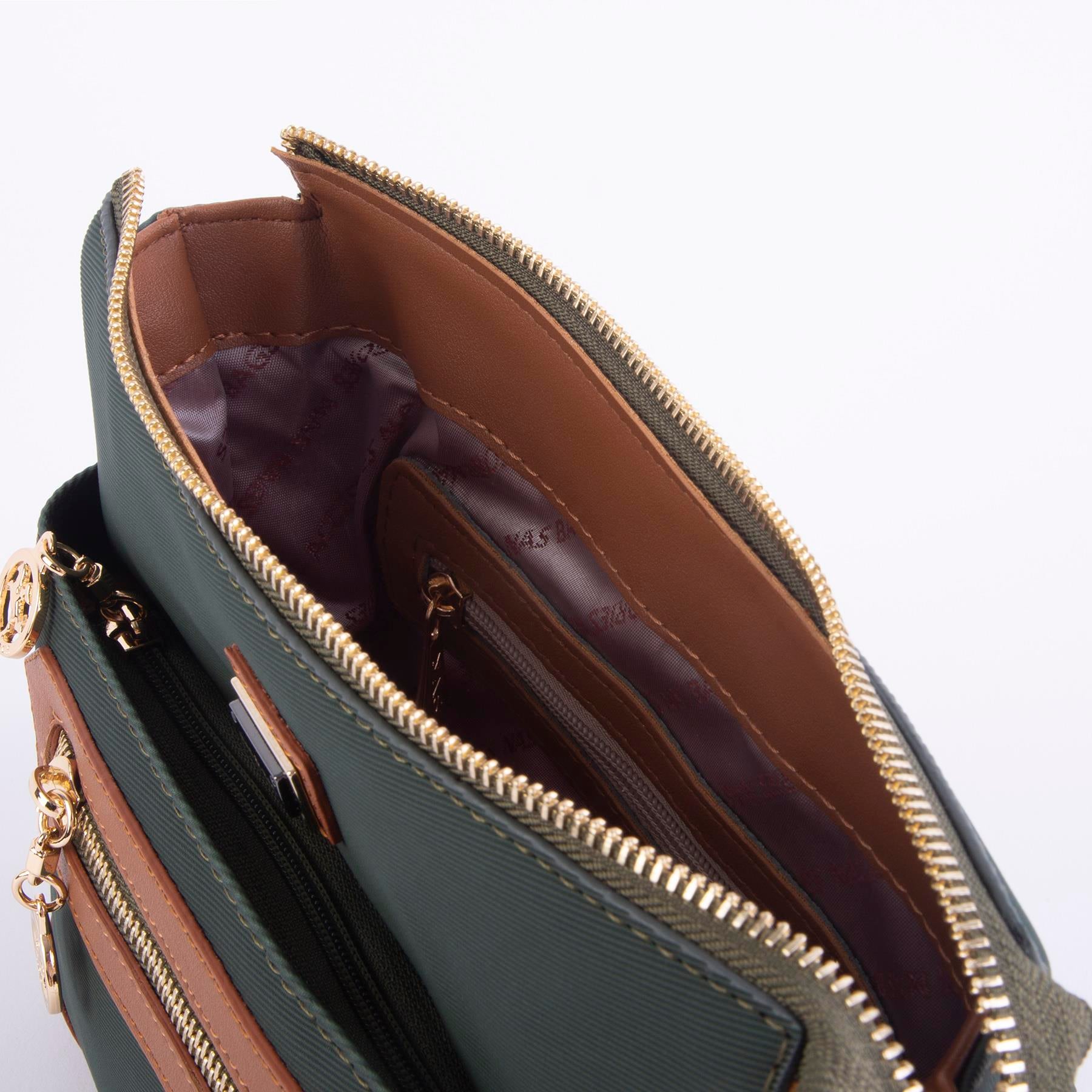 Nas Bag Kadın Postacı Çapraz Çanta Yeşil Taba Karaca  (en 25 cm ;boy 22 cm )