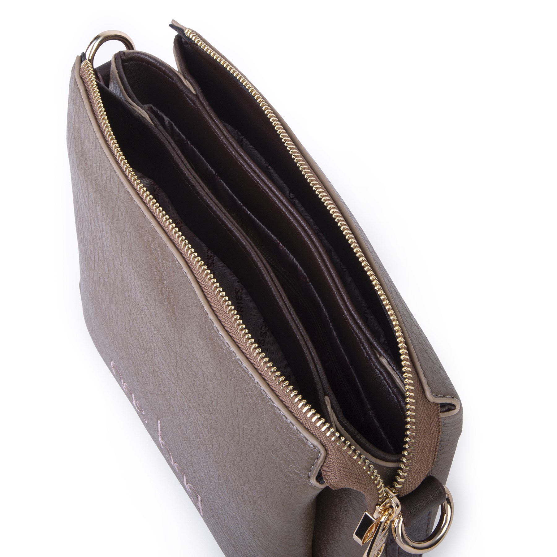 Nas Bag Kadın Sade Günlük Postacı Çantası ( 25x16 cm) Vizon Kahve Victoria