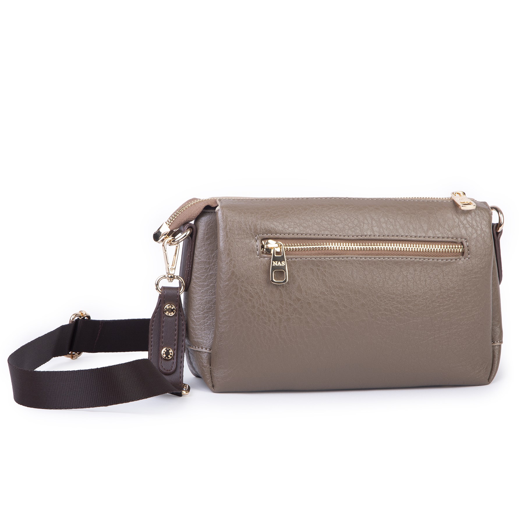 Nas Bag Kadın Sade Günlük Postacı Çantası ( 25x16 cm) Vizon Kahve Victoria