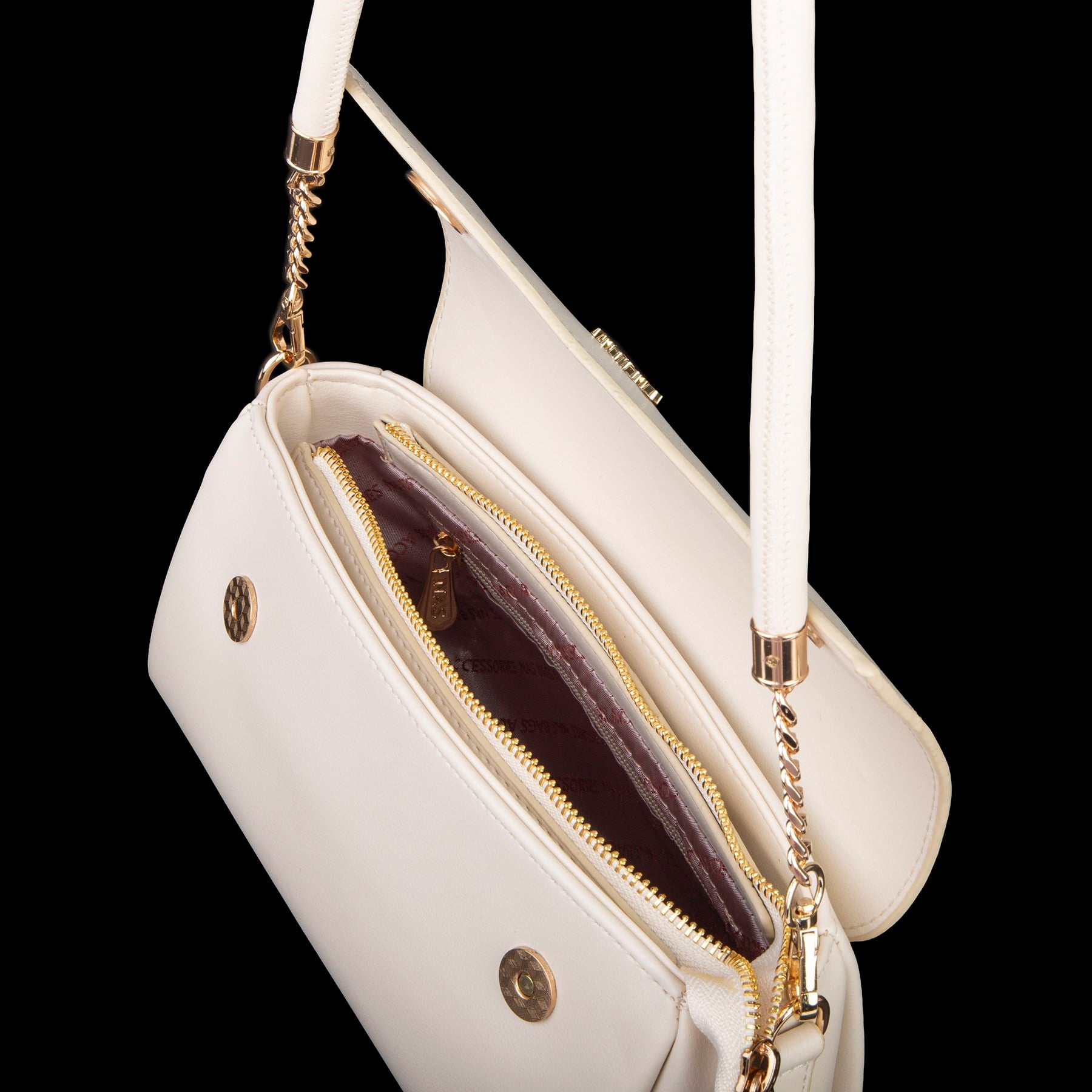 Nas Bag Kadın Sade Şık Omuz ve Çapraz Çanta (en 24 cm ;boy 12 cm ) Krem