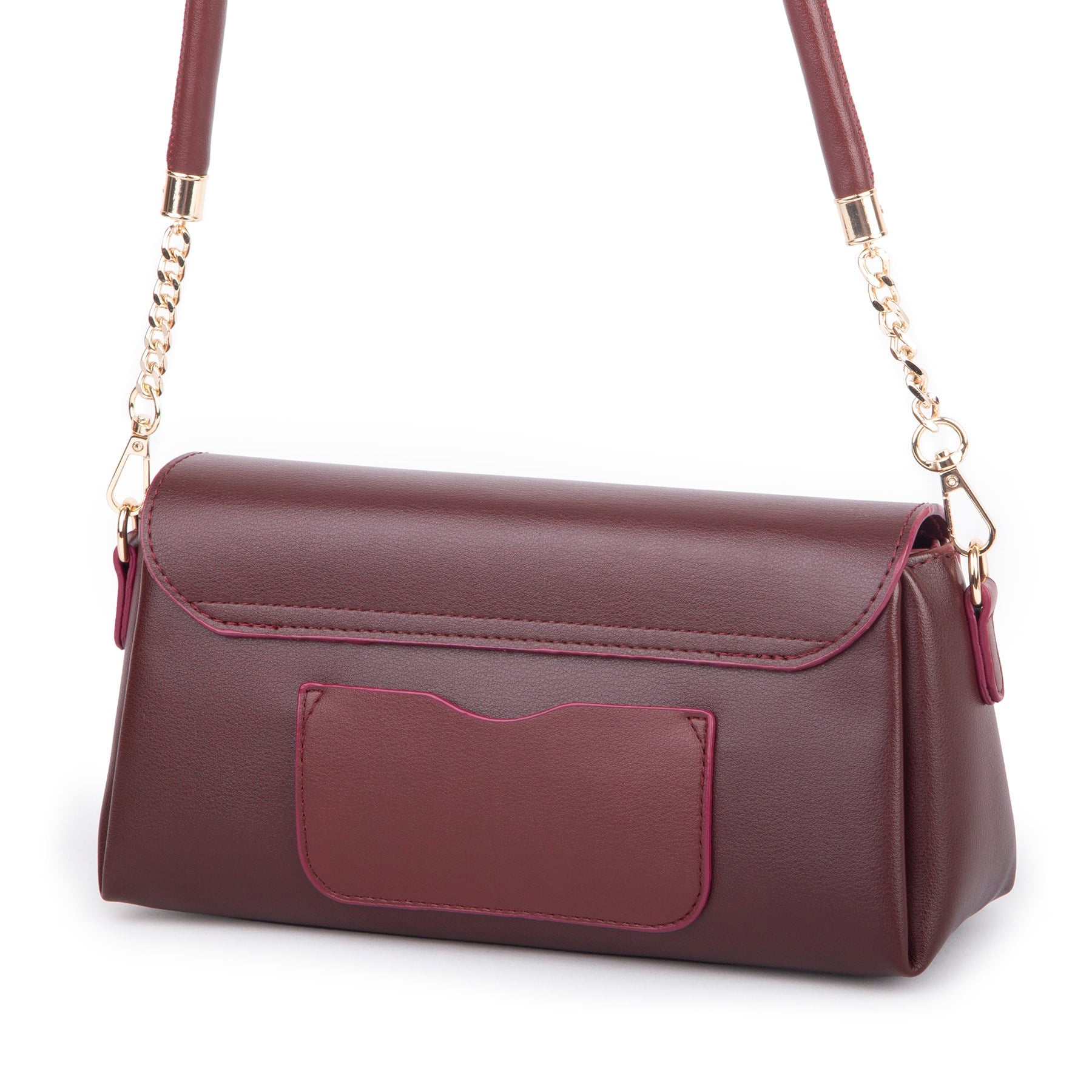 Nas Bag Kadın Sade Şık Omuz ve Çapraz Çanta (en 24 cm ;boy 12 cm ) Bordo