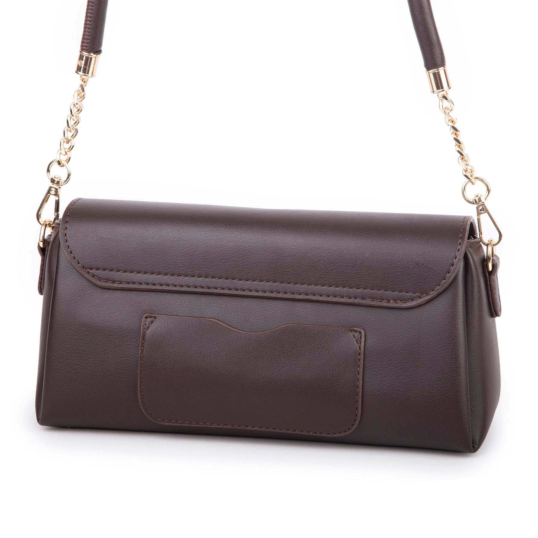 Nas Bag Kadın Sade Şık Omuz ve Çapraz Çanta (en 24 cm ;boy 12 cm ) Kahverengi