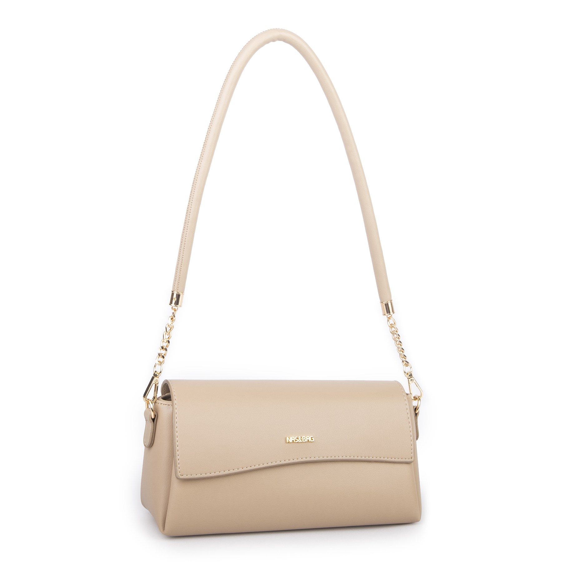 Nas Bag Kadın Sade Şık Omuz ve Çapraz Çanta (en 24 cm ;boy 12 cm ) Kum