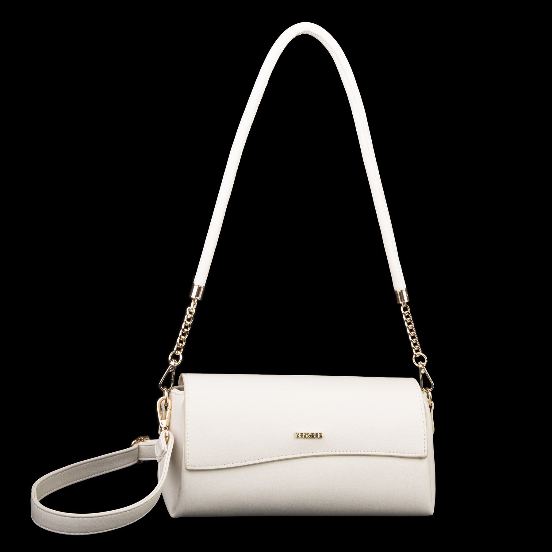 Nas Bag Kadın Sade Şık Omuz ve Çapraz Çanta (en 24 cm ;boy 12 cm ) Krem