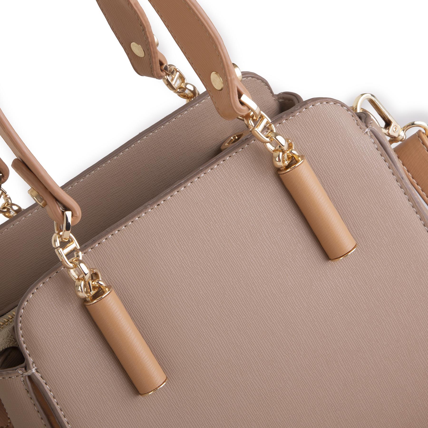 Nas Bag Kadın Sade ve Şık El ve Omuz Çantası Kum Camel  Mngo  (Ölçüsü:24x21x16)
