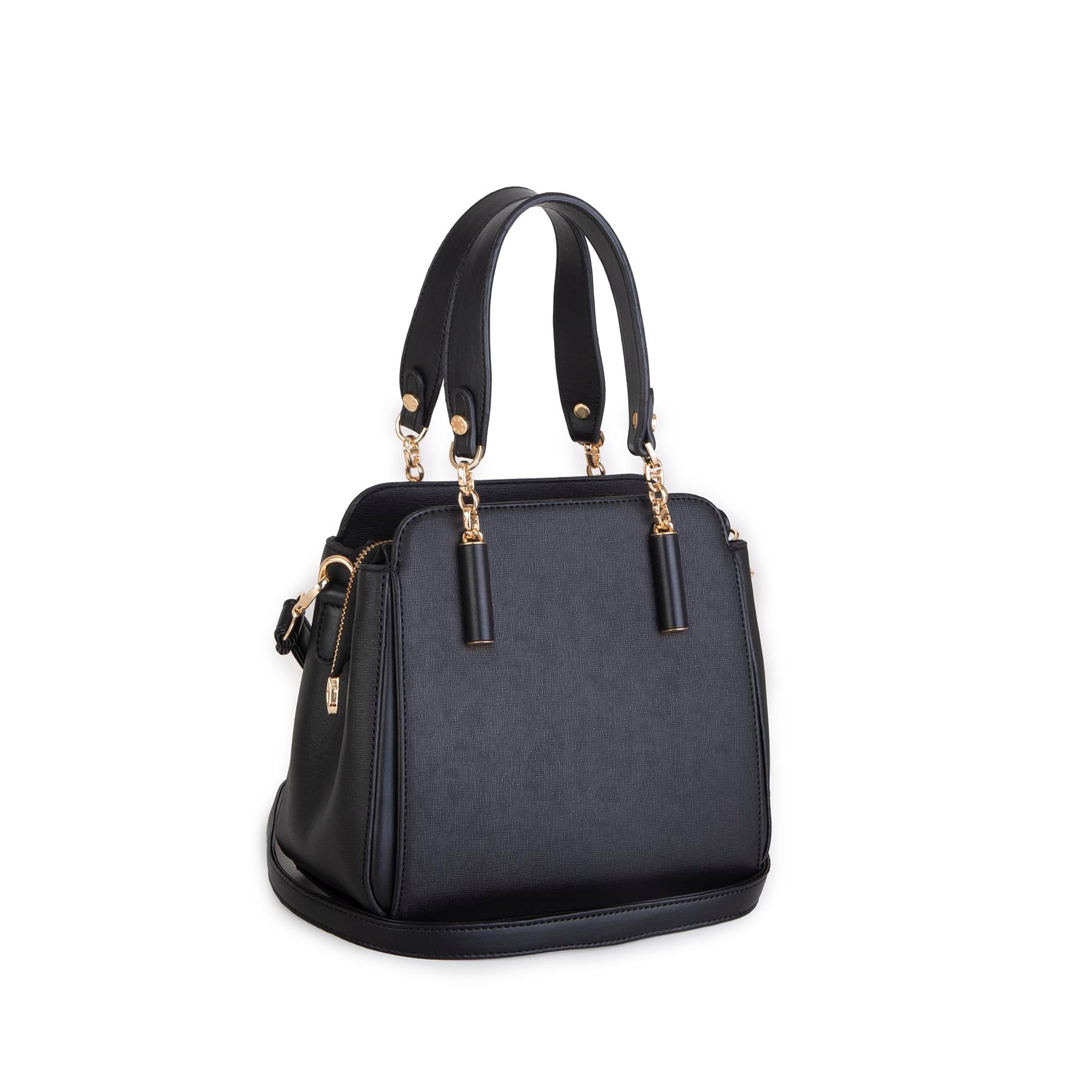 Nas Bag Kadın Sade ve Şık El ve Omuz Çantası Siyah  Mngo  (Ölçüsü:24x21x16)