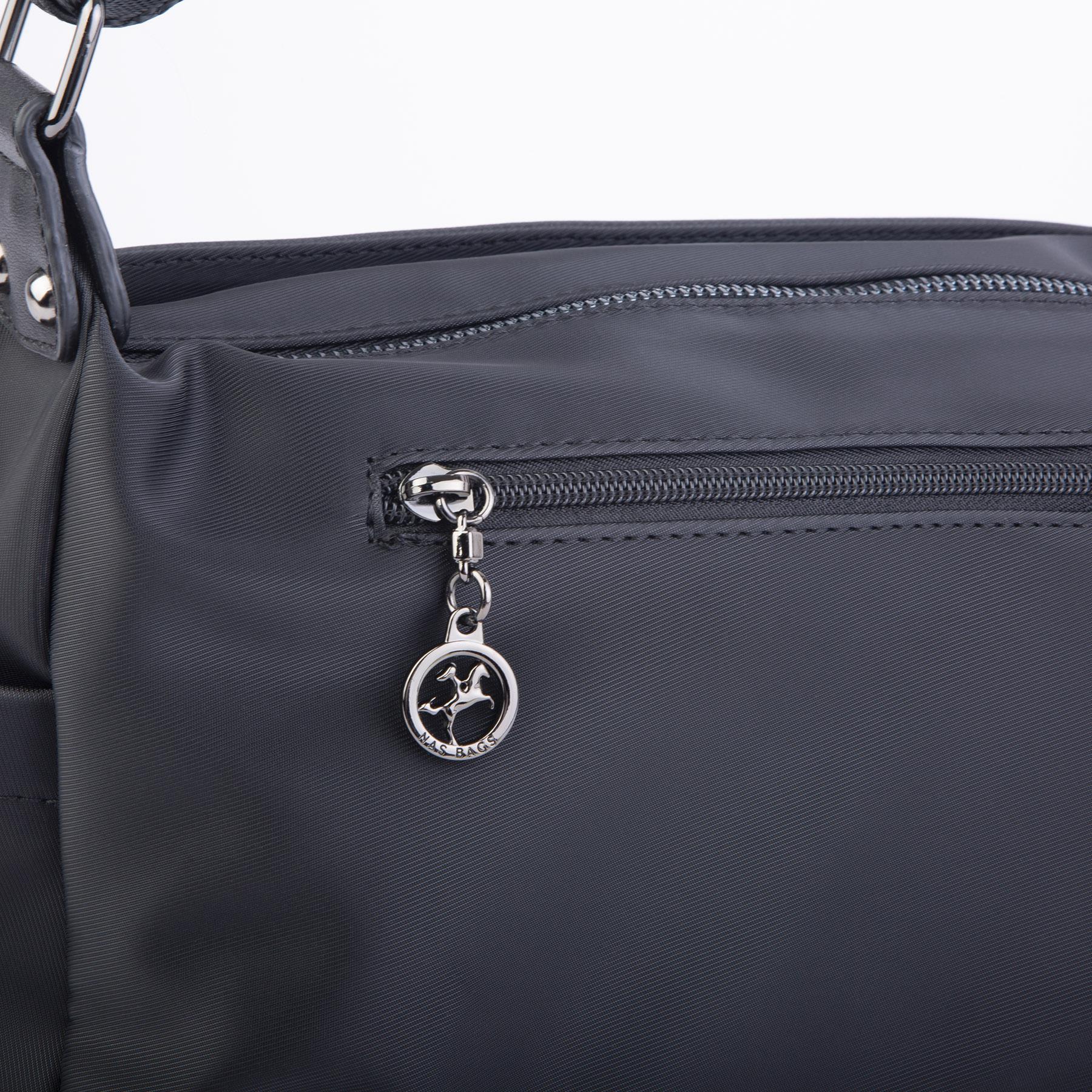 Nas Bag Kadın Salaş Çok Gözlü Çapraz Çanta Siyah  Buzzy   ( en :30cm x boy: 20 cm )
