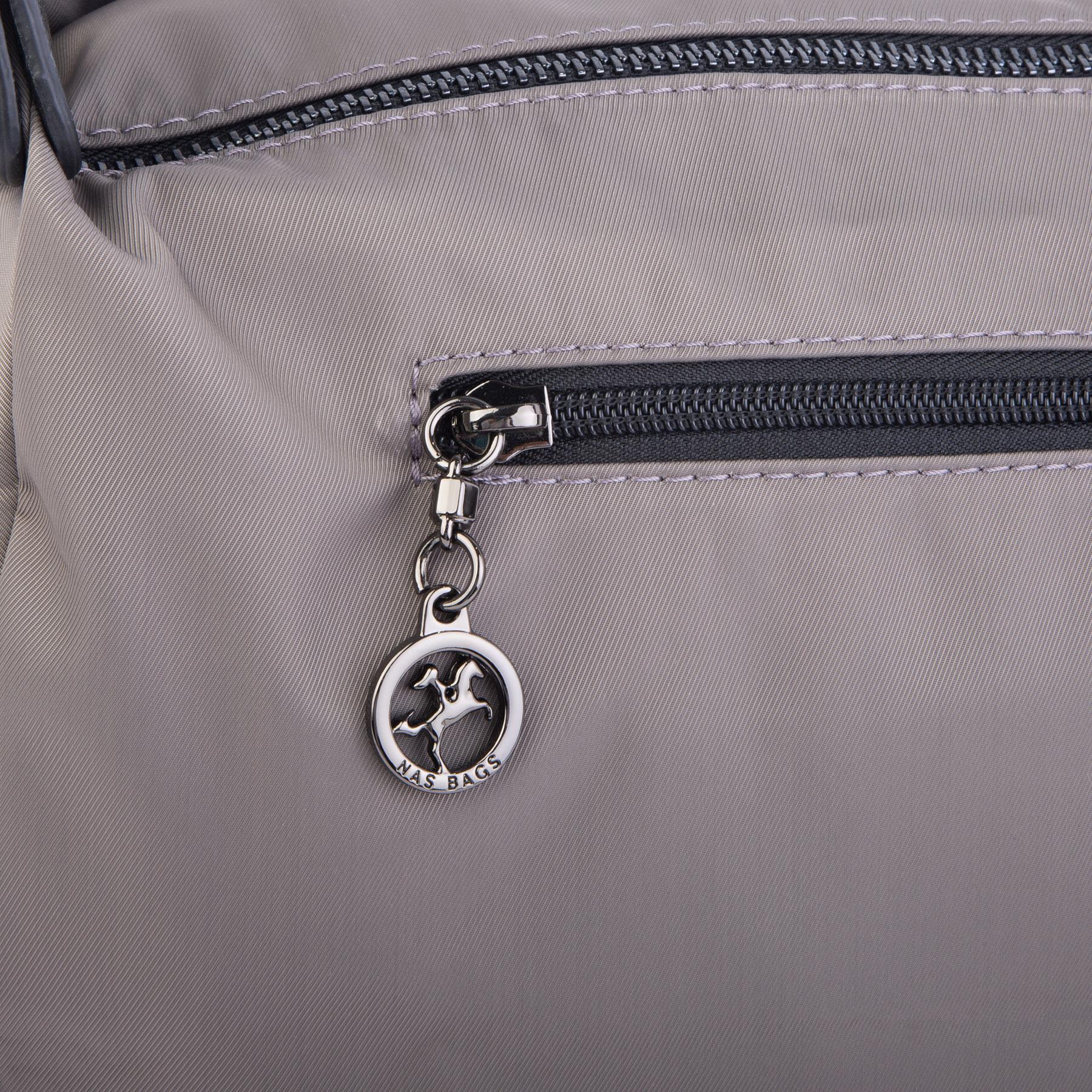Nas Bag Kadın Salaş Çok Gözlü Çapraz Çanta Gri Siyah Buzzy ( en :30cm x boy: 20 cm )