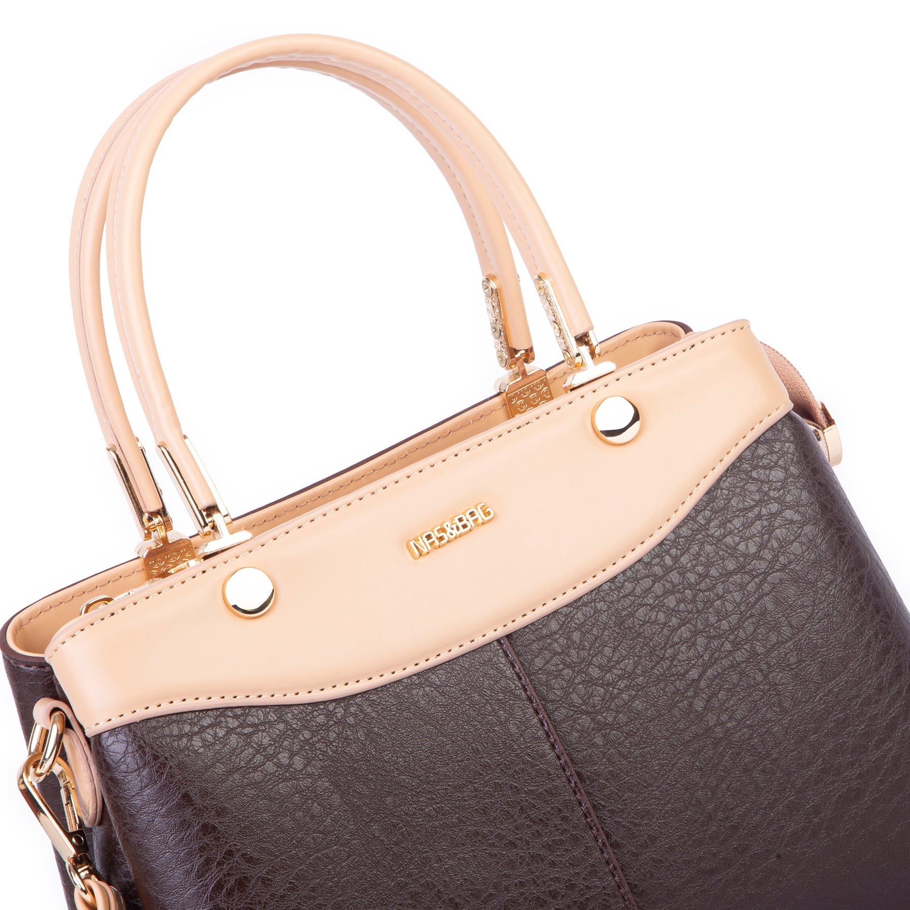 Nas Bag Kadın Şık El ve Omuz Çanta Kahve Camel  Victoria
