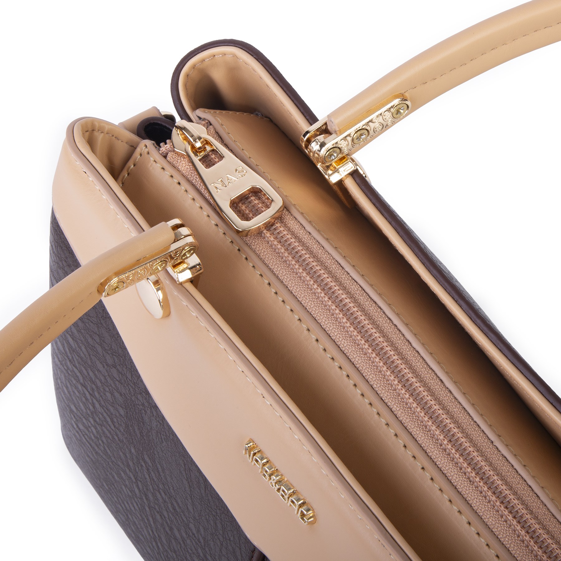 Nas Bag Kadın Şık El ve Omuz Çanta Kahve Camel  Victoria