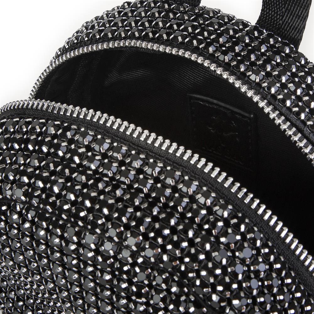 Nas Bag Kadın Sırt Çantası Black  Diamond  Siyah Taşlı Şık Mini Çanta