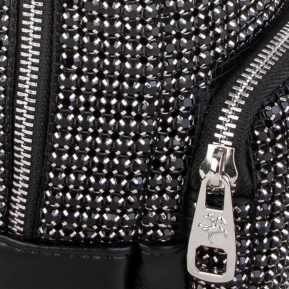Nas Bag Kadın Sırt Çantası Black  Diamond  Siyah Taşlı Şık Mini Çanta