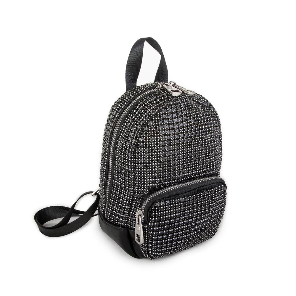 Nas Bag Kadın Sırt Çantası Black  Diamond  Siyah Taşlı Şık Mini Çanta
