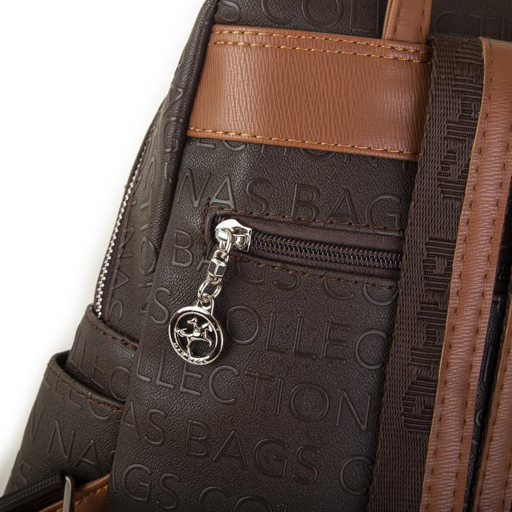 Nas Bag Kadın Sırt Çantası Kahve Taba Gofraj