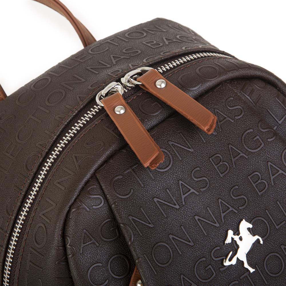 Nas Bag Kadın Sırt Çantası Kahve Taba Gofraj