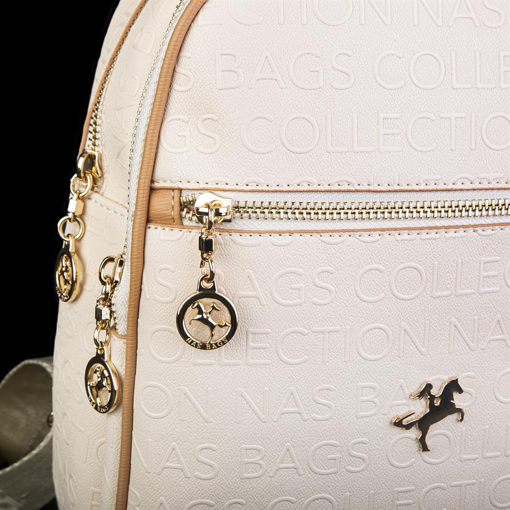 Nas Bag Kadın Sırt Çantası Krem Camel Gofraj 