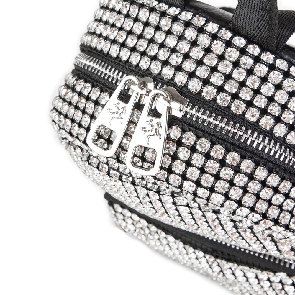 Nas Bag Kadın Sırt Çantası Silver  Diamond  Gümüş Taşlı Şık Mini  Çanta