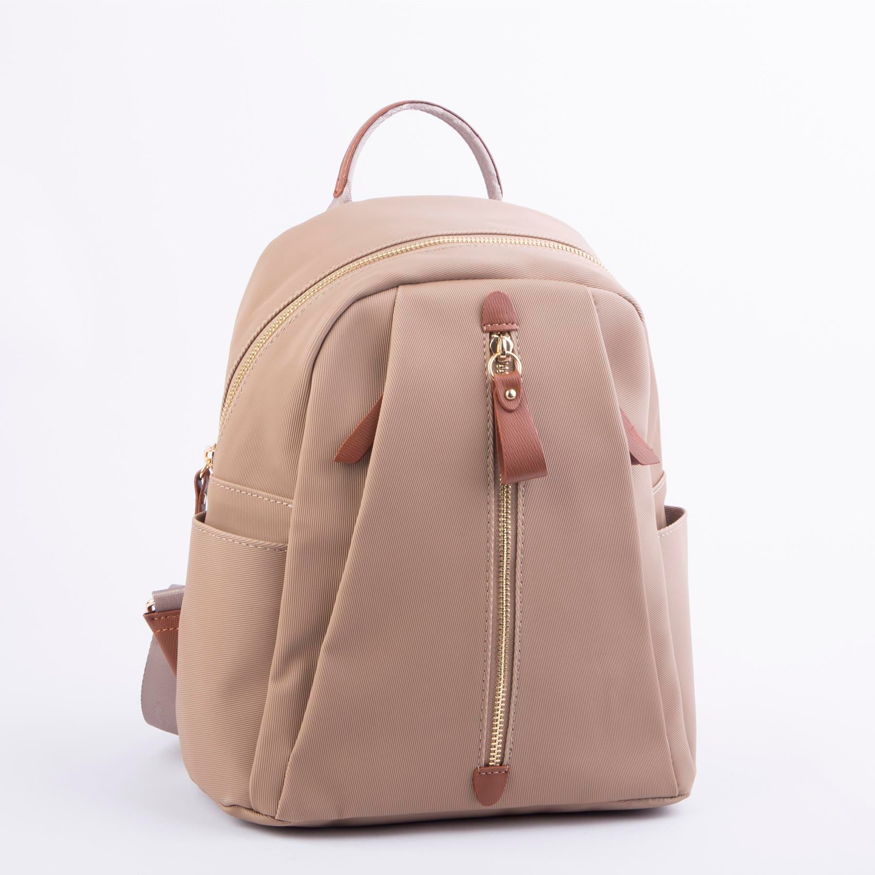 Nas Bag Kadın Sırt Çantası Vizon Taba Karaca  (en:28 ; boy:30cm)