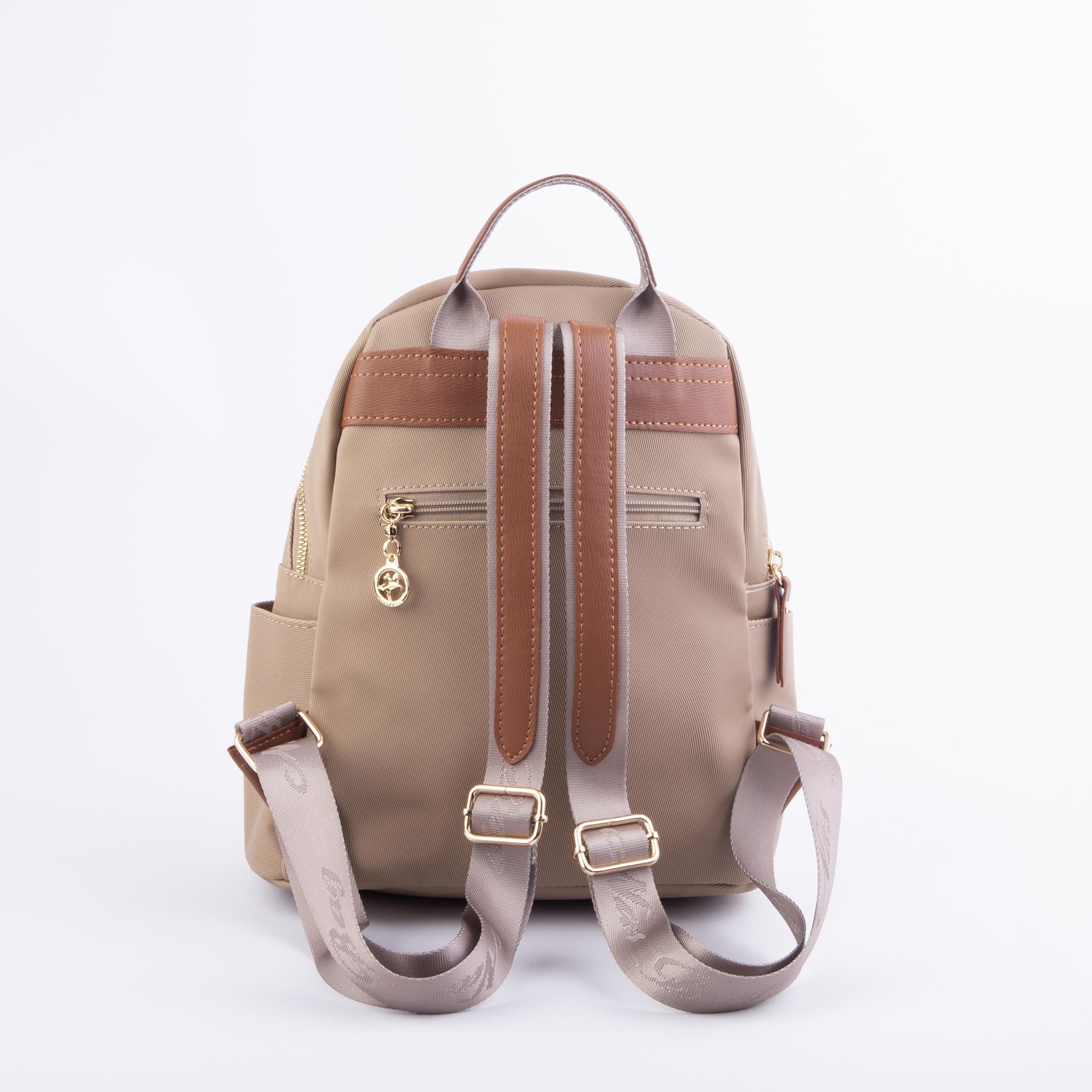 Nas Bag Kadın Sırt Çantası Vizon Taba Karaca  (en:28 ; boy:30cm)