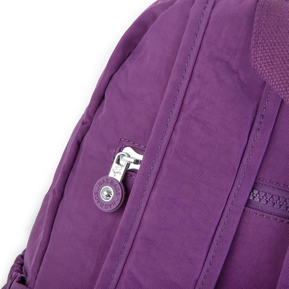 Nas Bag Kadın Sırt Çantası Zararlı Kimyasal İçermez Waterproof Mor