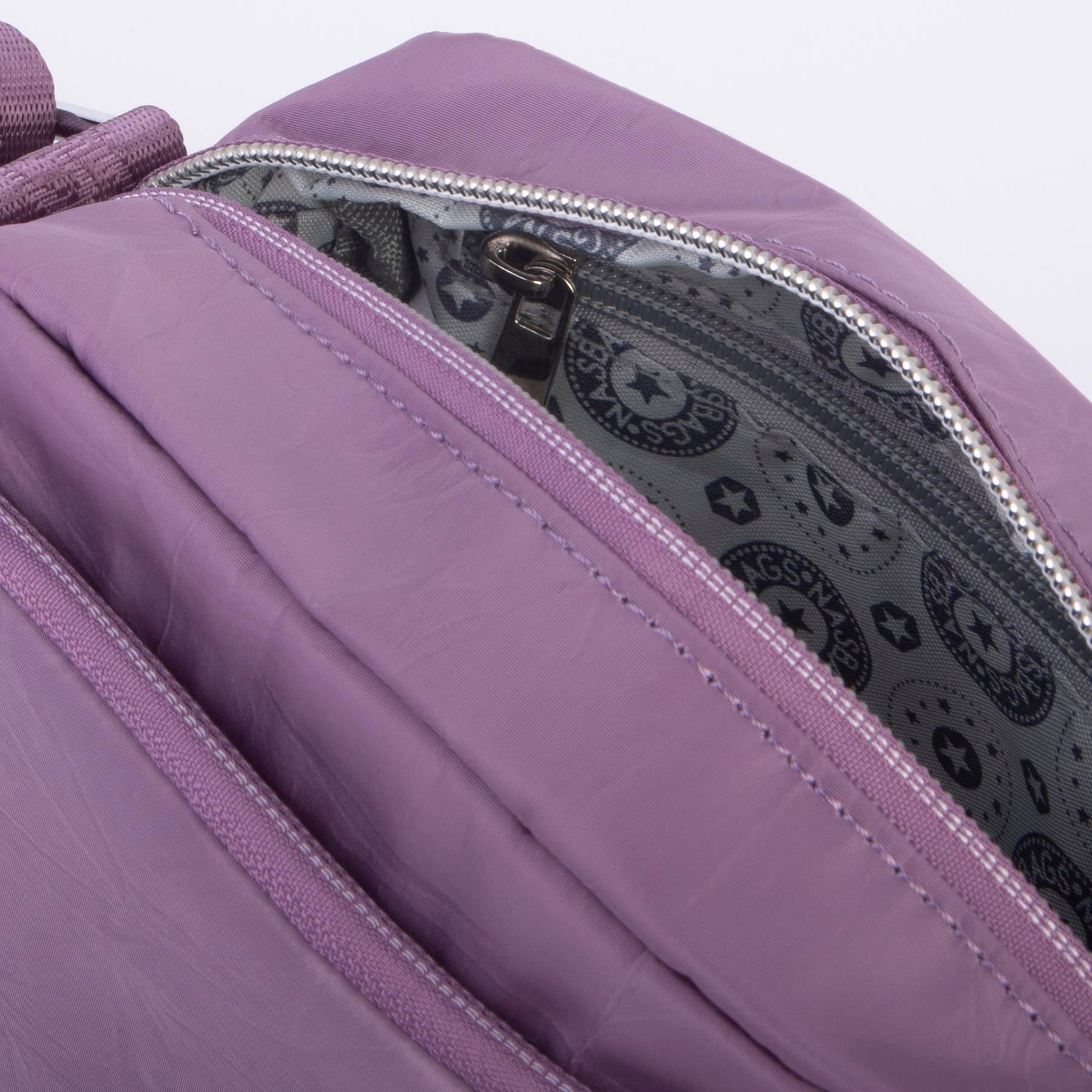 Nas Bag Kadın Spor Çok Gözlü Su Geçirmez Hafif Mini Çanta Mor  ( 22x16 cm )