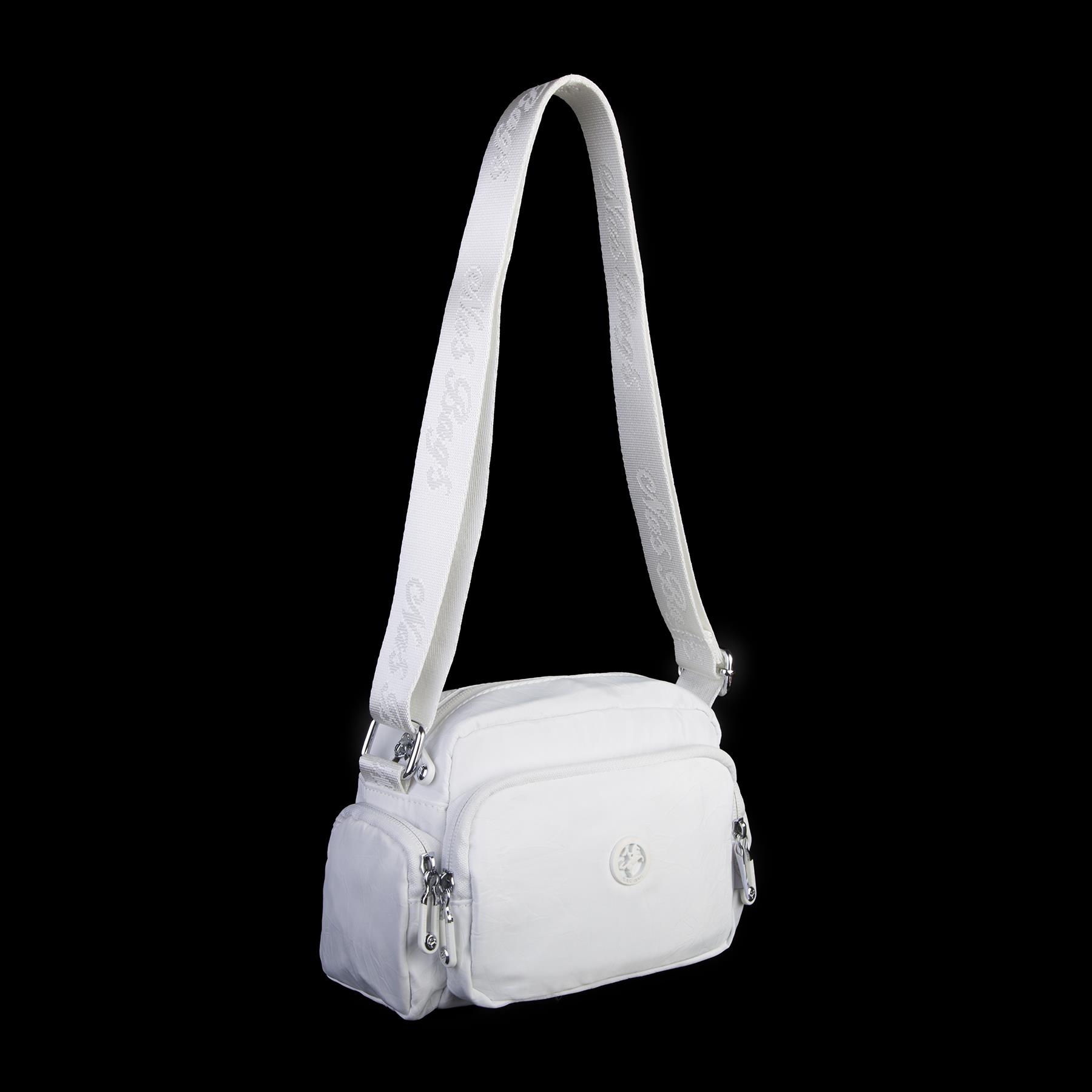 Nas Bag Kadın Spor Çok Gözlü Su Geçirmez Hafif Mini Çanta Beyaz  ( 22x16 cm )