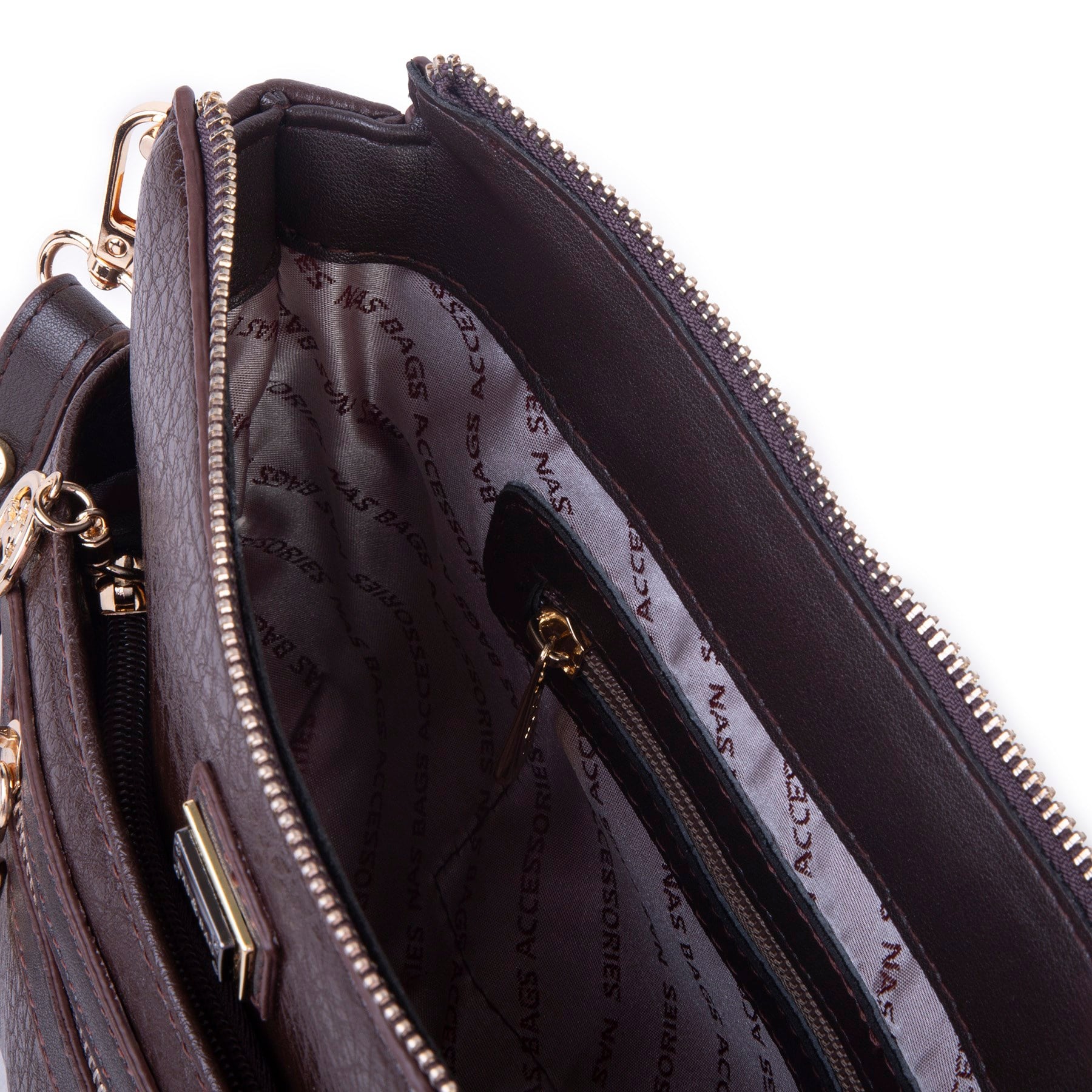 Nas Bag Kadın Spor Şık Günlük Postacı Çapraz Çanta (en 25 cm ;boy 22 cm ) Kahverengi Victoria
