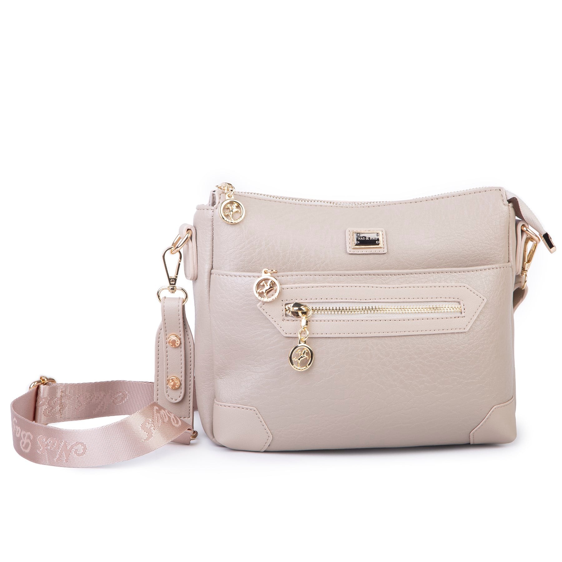 Nas Bag Kadın Spor Şık Günlük Postacı Çapraz Çanta (en 25 cm ;boy 22 cm )  Kum Victoria
