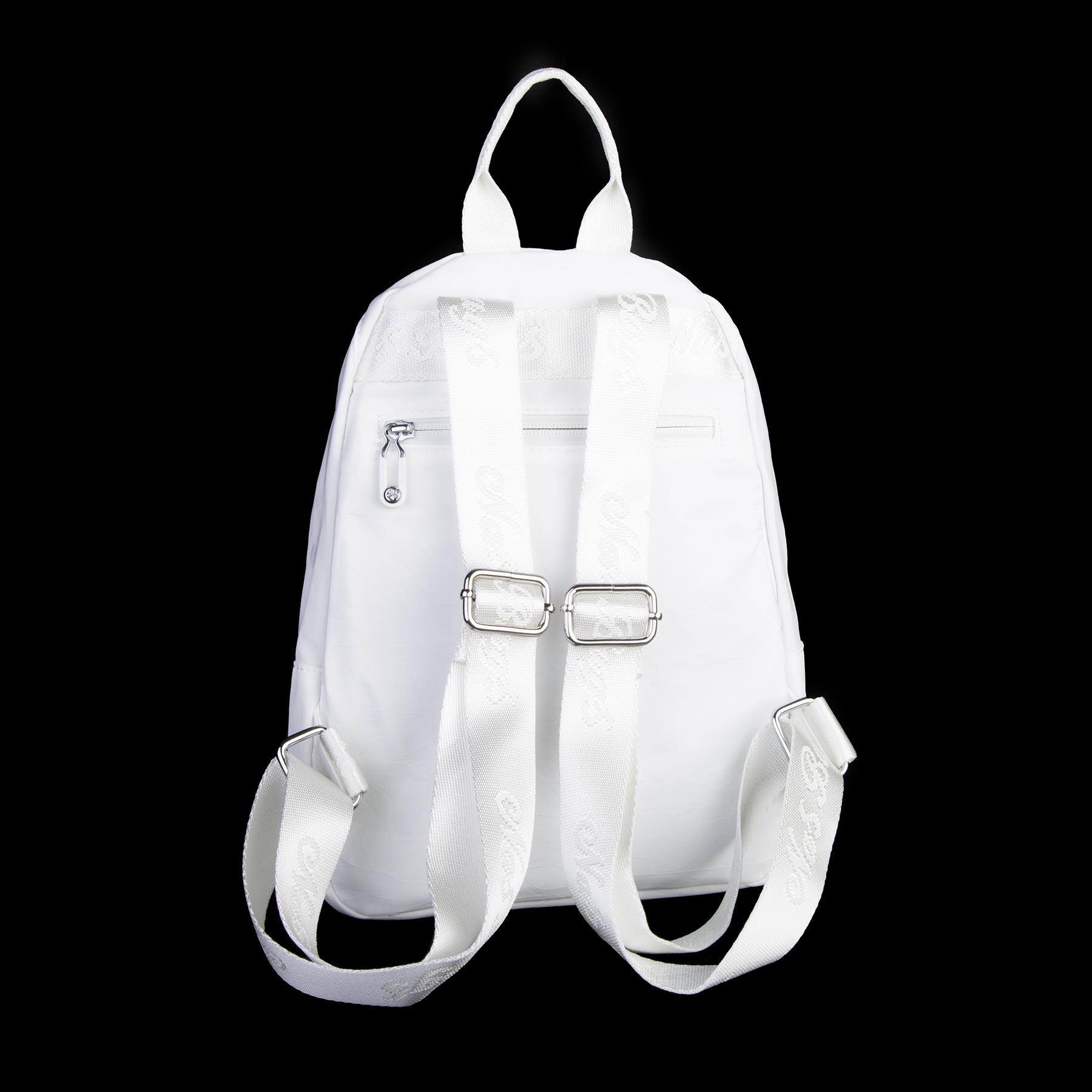 Nas Bag Kadın Water PROOF Ultra Hafif Çift Gözlü Orta Boy Sırt Çantası Beyaz 