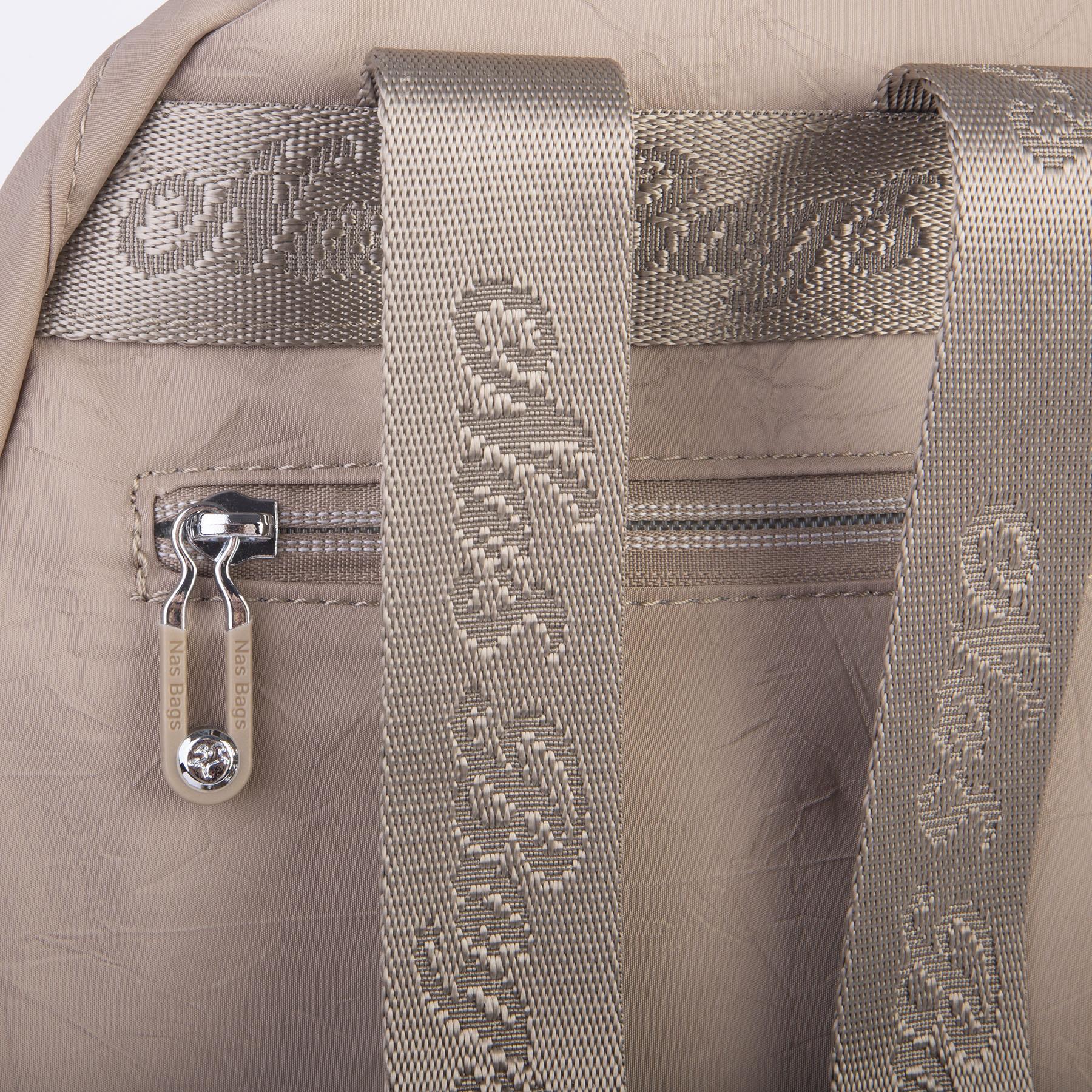 Nas Bag Kadın Water PROOF Ultra Hafif Çift Gözlü Orta Boy Sırt Çantası Vizon 