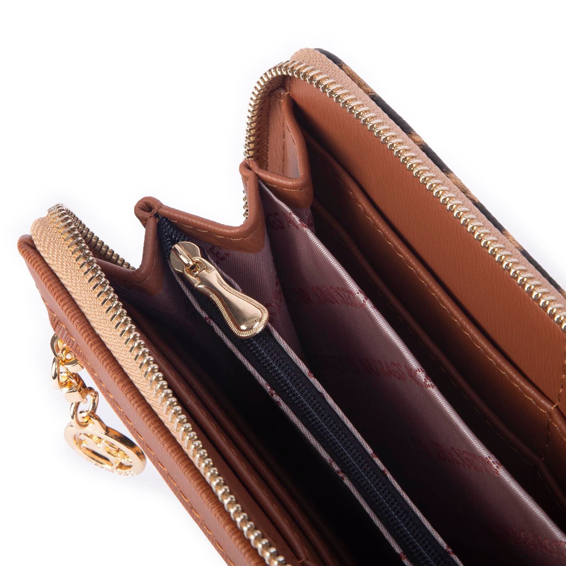 Nas Bag Kadın Yatay Cüzdan Çok  Kartlıklı Bozuk Para ve Kağıt Para Tasarımlı Taba  Leopar