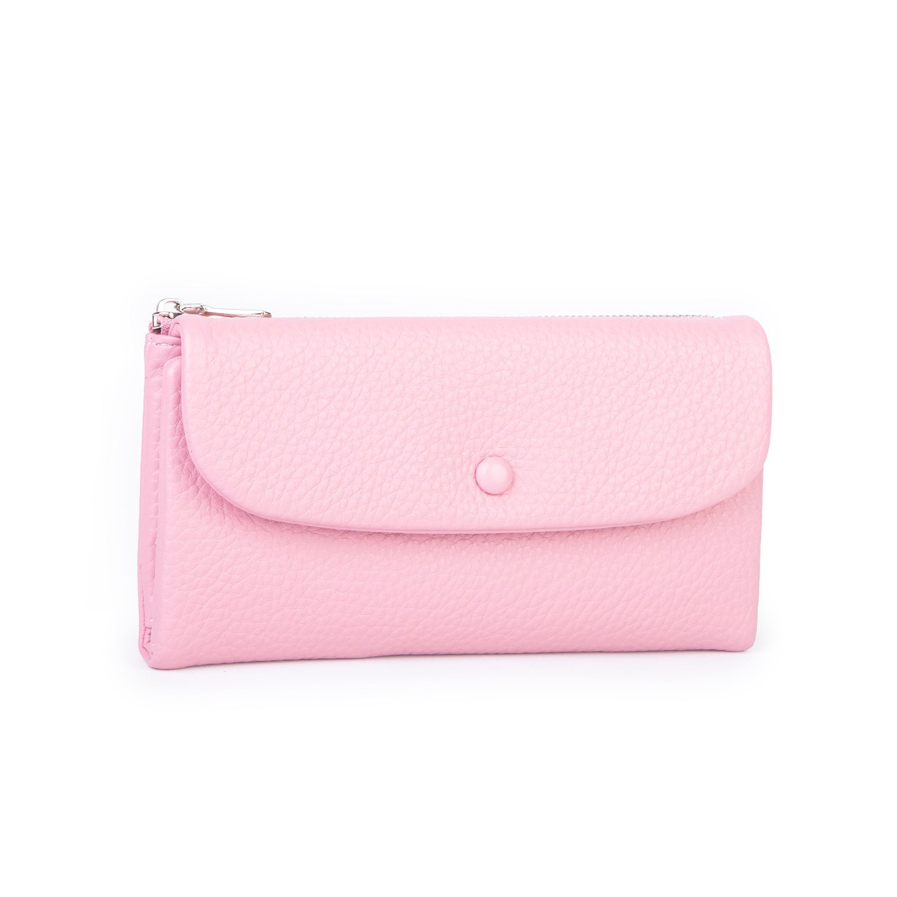 Nas Bag Kadın Yumuşak Dokulu Çok Kartlıklı Mıknatıslı Kapaklı  Büyük Boy Cüzdan Pembe