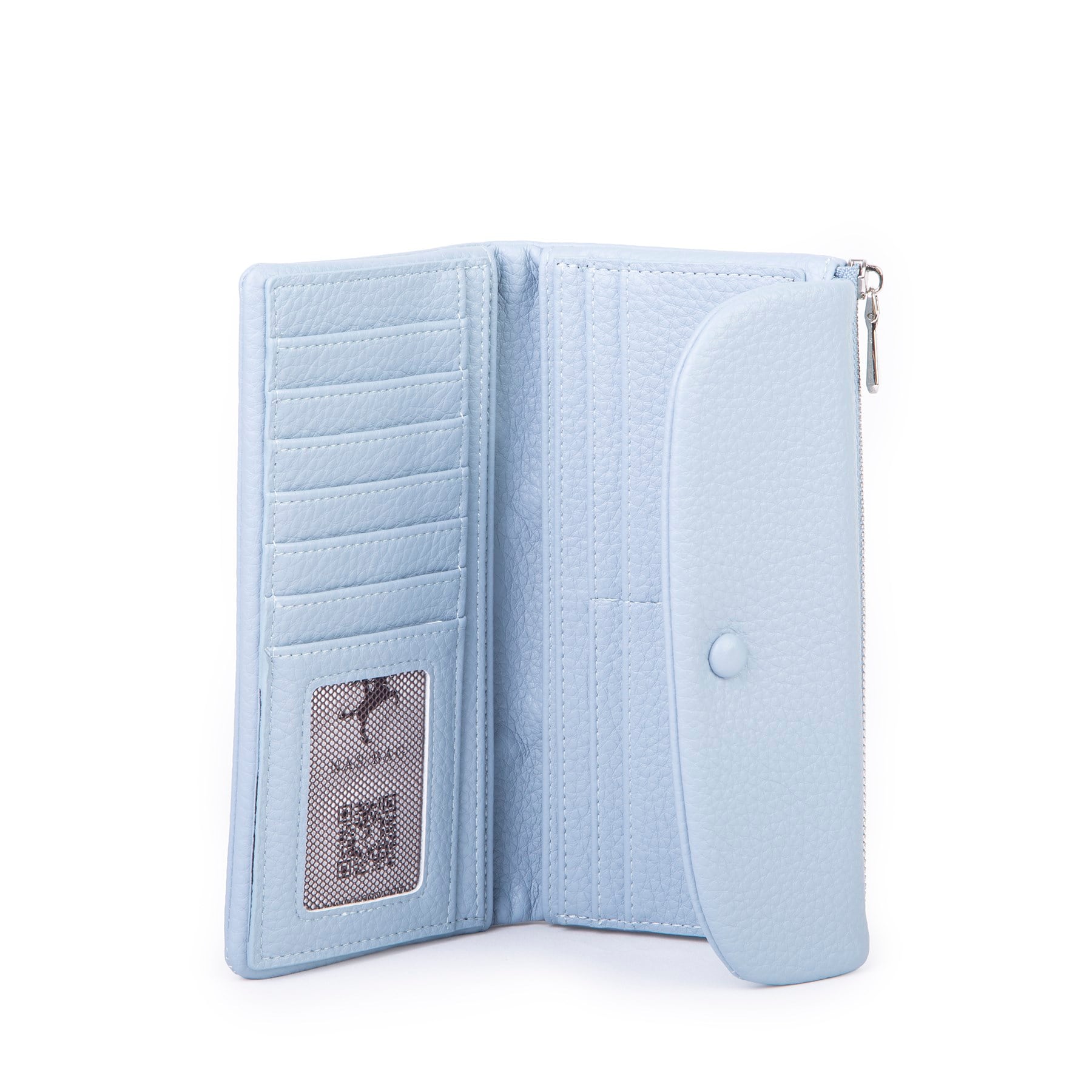 Nas Bag Kadın Yumuşak Dokulu Çok Kartlıklı Mıknatıslı Kapaklı  Büyük Boy Cüzdan Mavi