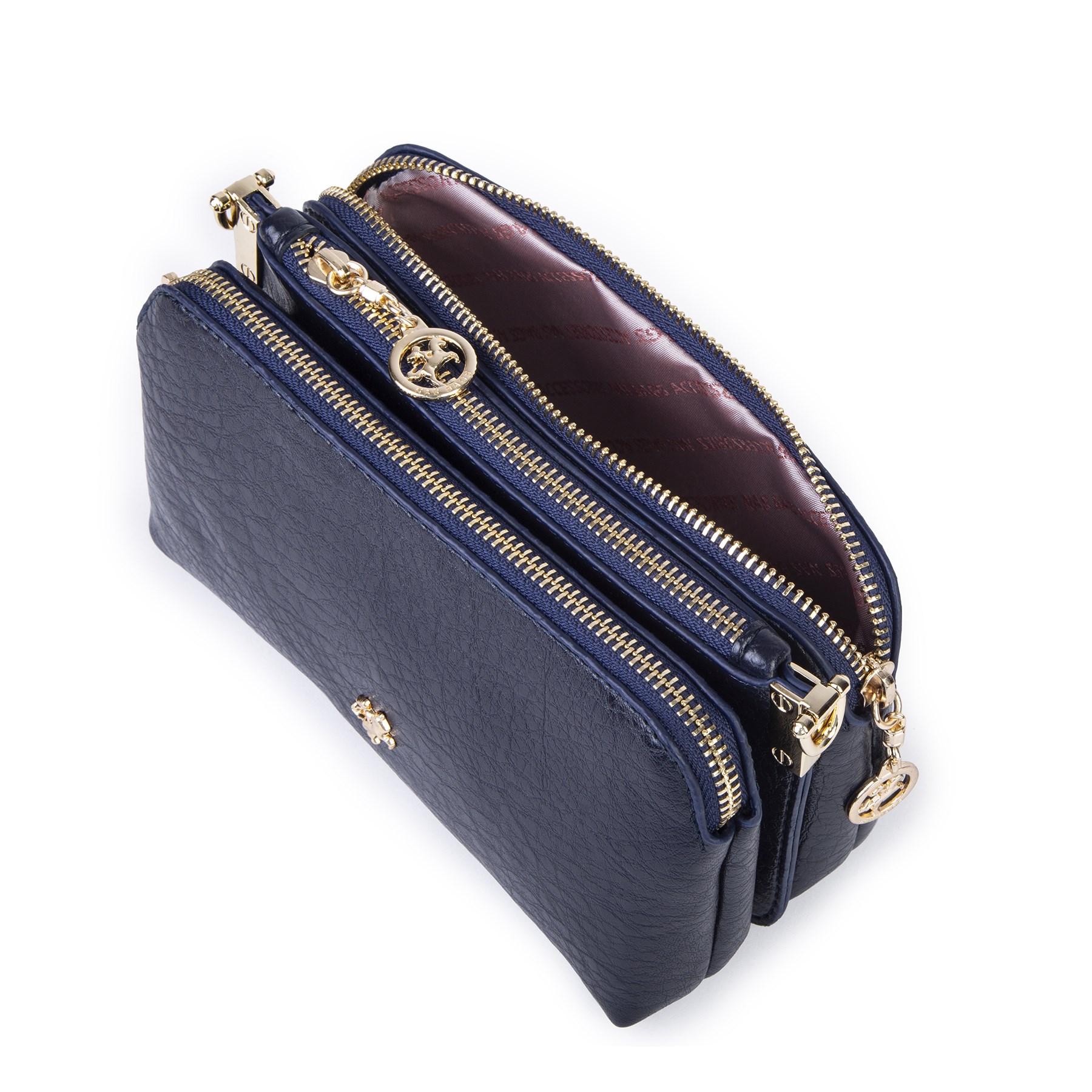 Nas Bag Mini Boy Kadın 3 Gözlü Çapraz Çanta (en 18 cm ;boy 11 cm ) Lacivert Victoria