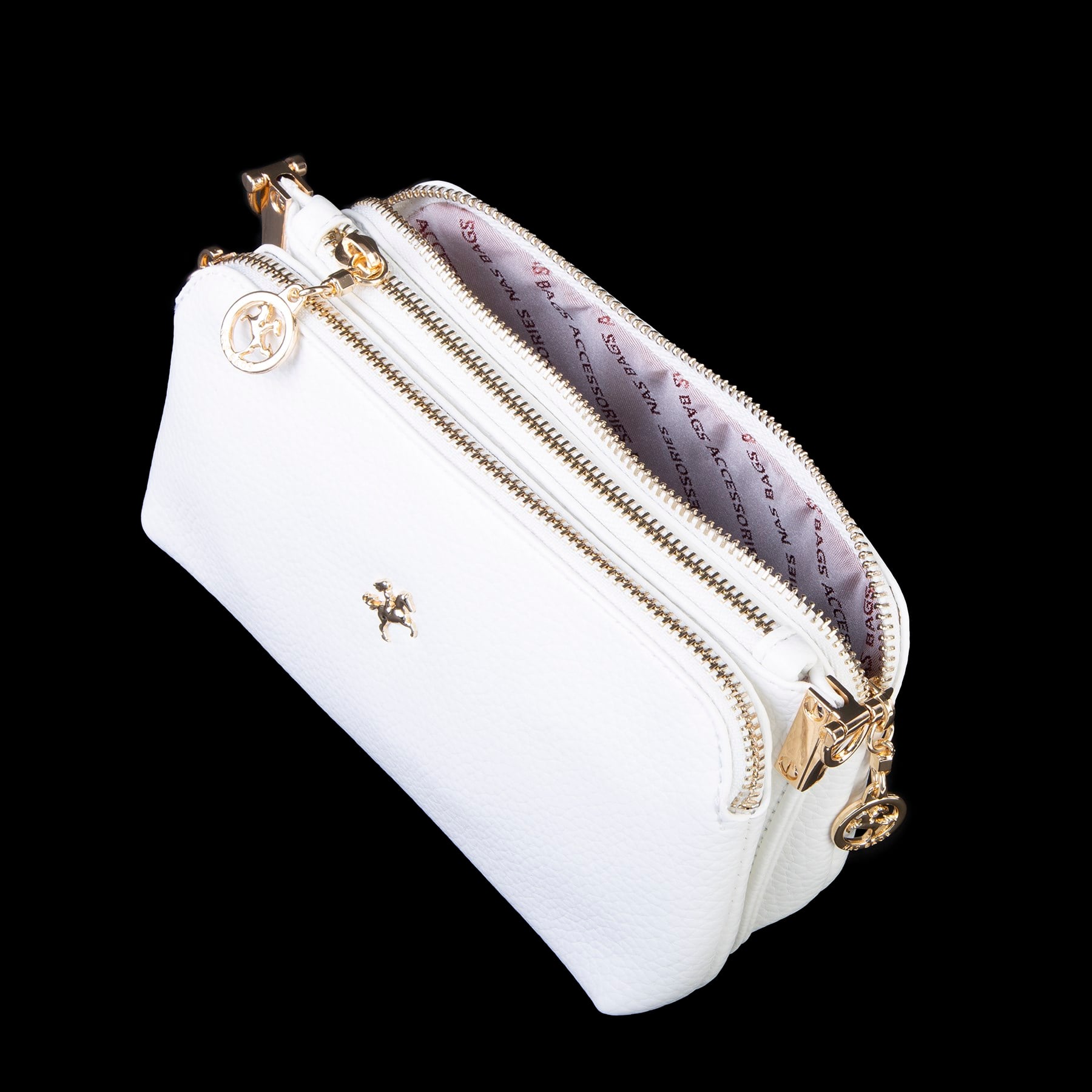 Nas Bag Mini Boy Kadın 3 Gözlü Çapraz Çanta (en 18 cm ;boy 11 cm ) Beyaz Lopez