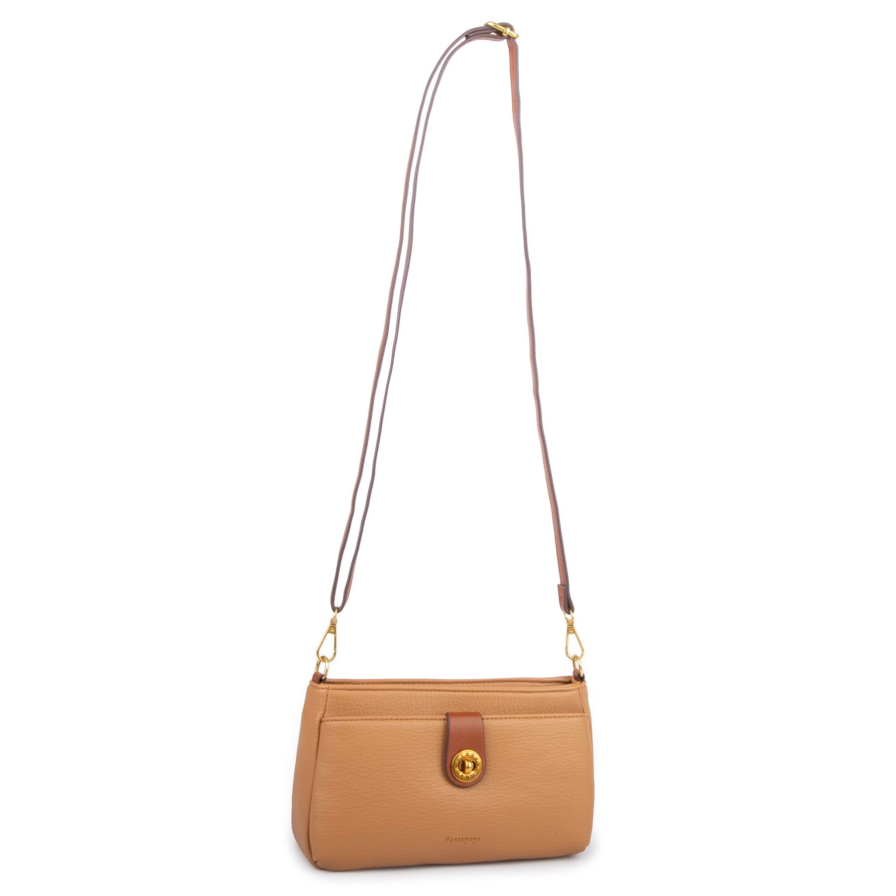 Nas Bag Mini Kadın Çapraz ve Omuz Çanta  (22x14 cm) Camel