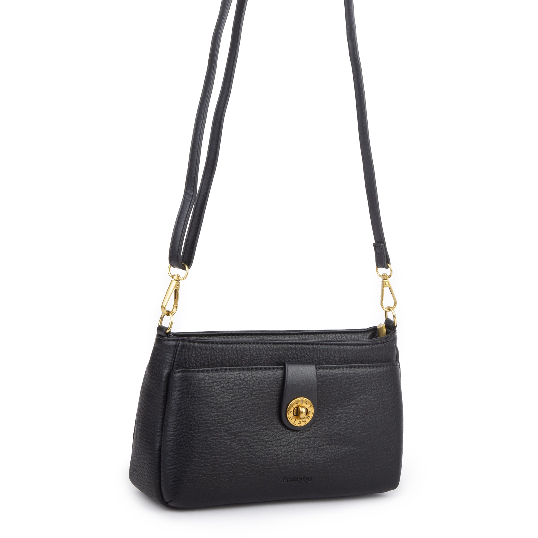 Nas Bag Mini Kadın Çapraz ve Omuz Çanta  (22x14 cm) Siyah