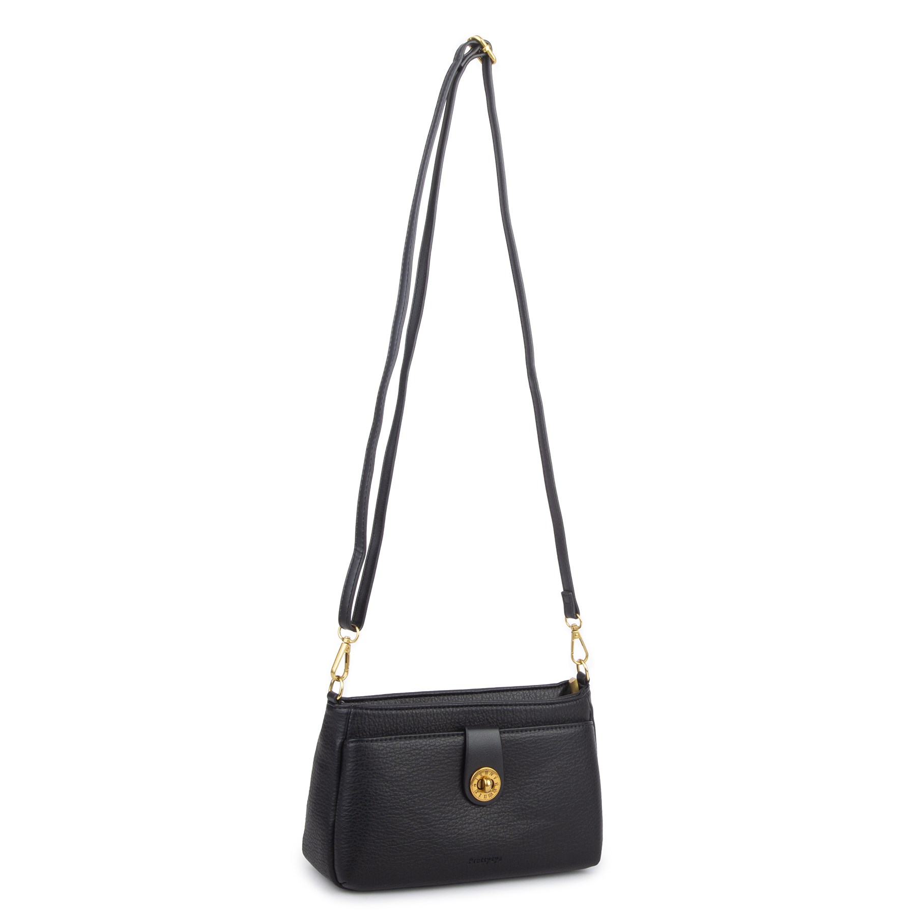 Nas Bag Mini Kadın Çapraz ve Omuz Çanta  (22x14 cm) Siyah