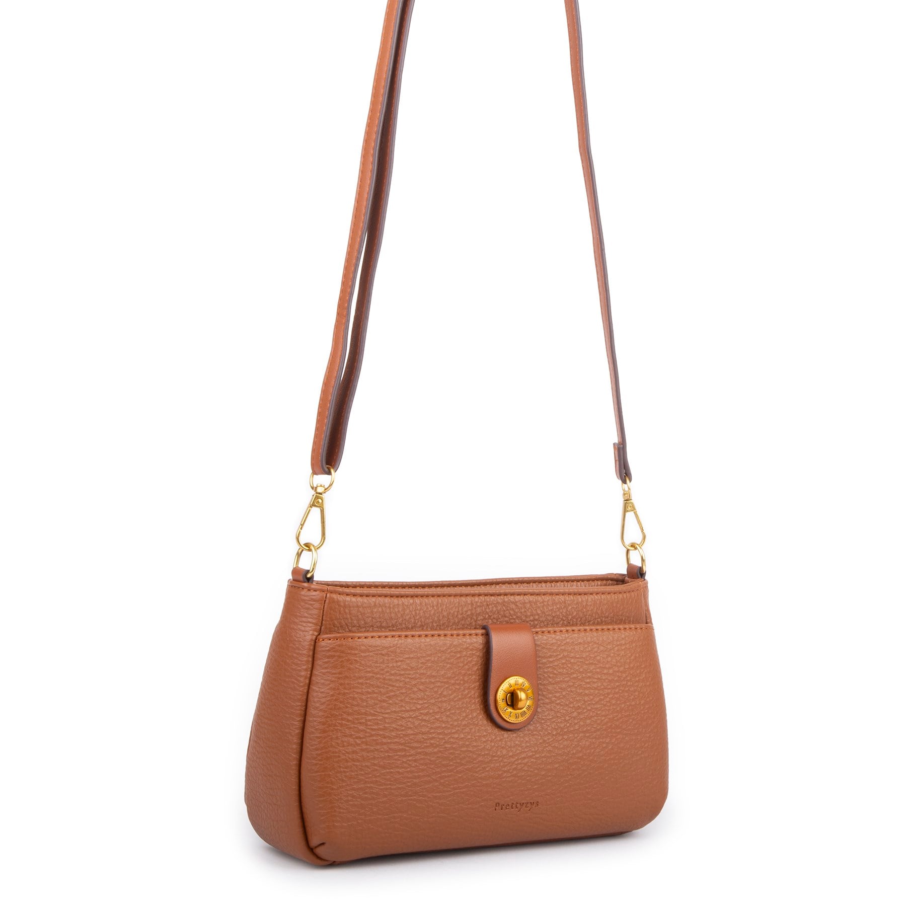 Nas Bag Mini Kadın Çapraz ve Omuz Çanta  (22x14 cm) Taba