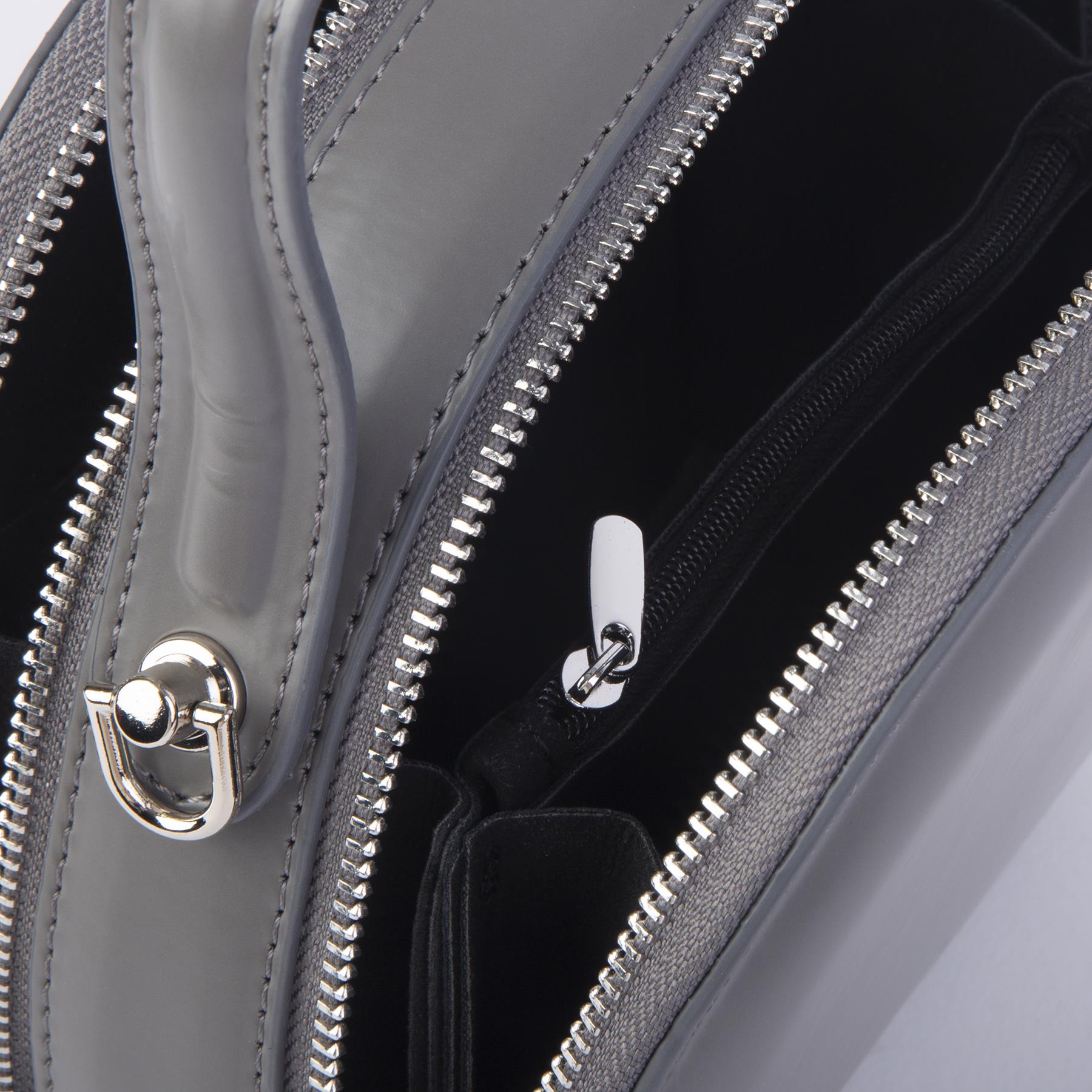 Nas Bag Mini Kadın El ve Çapraz Çanta Gri  Zra (17x17 cm)