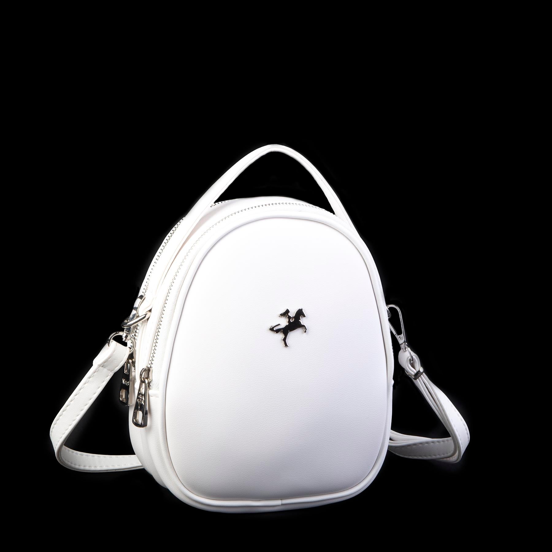 Nas Bag Mini  Kadın Sırt ,El  ve Omuz Çantası Dönüştürülebilir Tasarım Beyaz Luna (en:17cm ;boy :22cm) 
