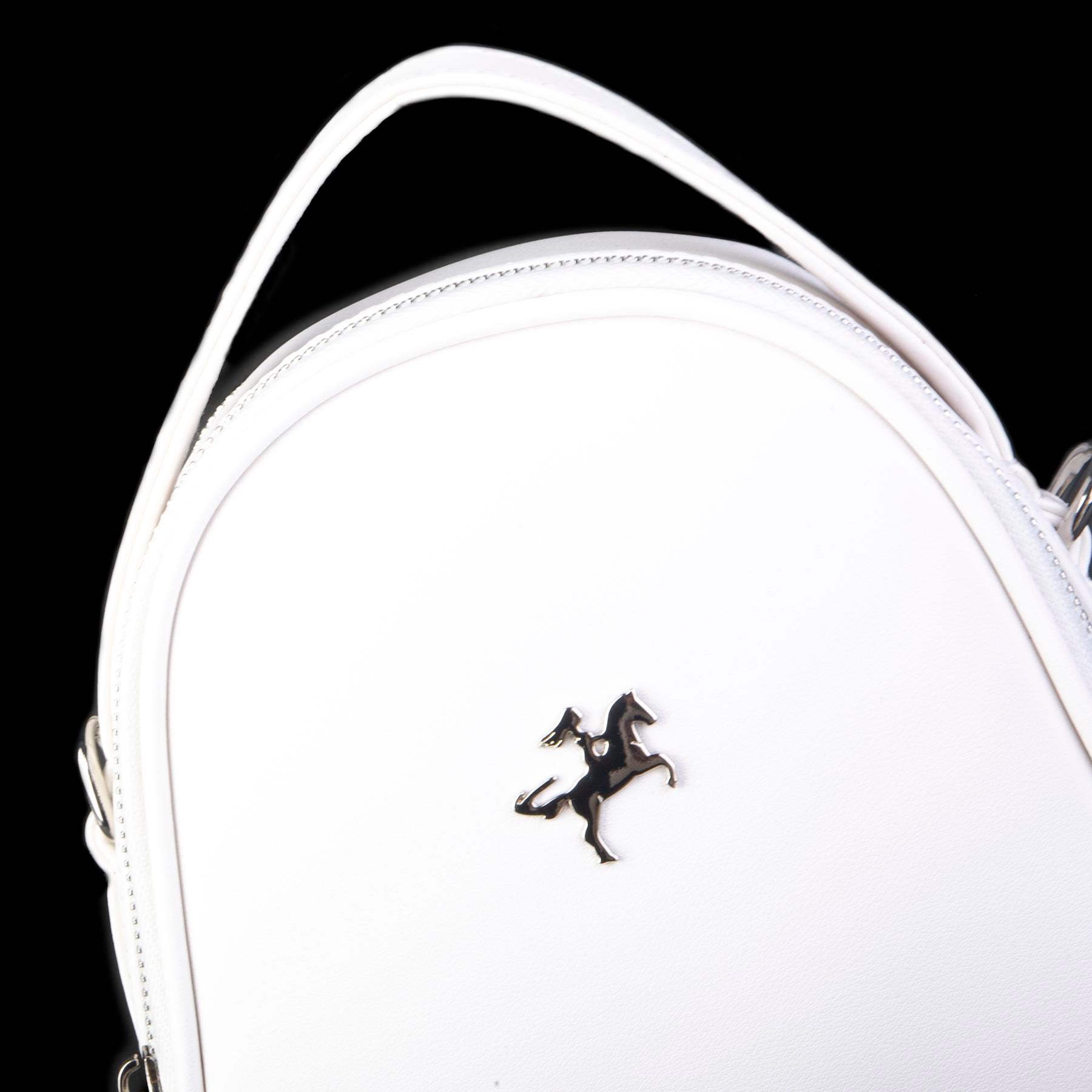 Nas Bag Mini  Kadın Sırt ,El  ve Omuz Çantası Dönüştürülebilir Tasarım Beyaz Luna (en:17cm ;boy :22cm) 