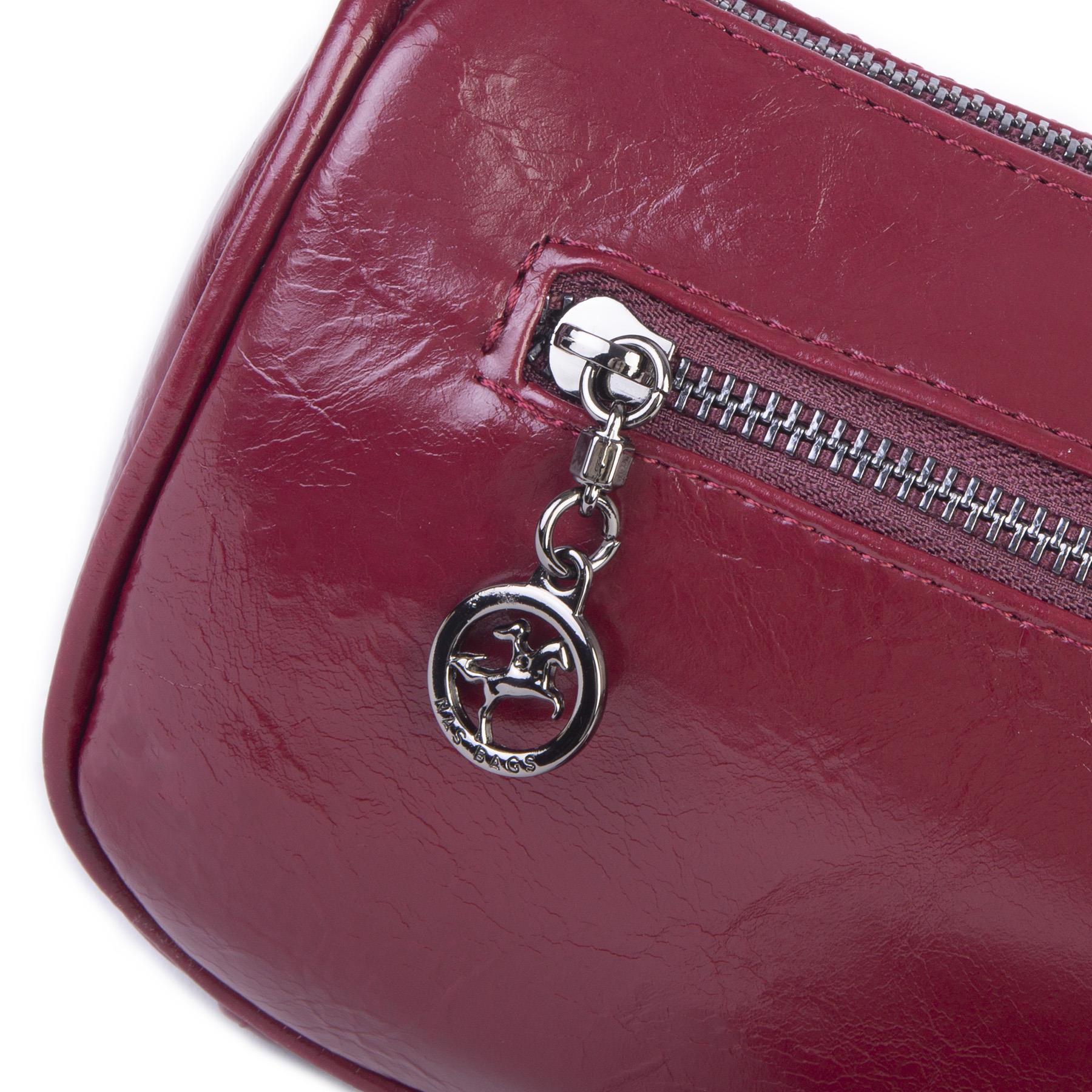 Nas Bag Mini Kadın Taşlı Zımbalı Omuz ve Çapraz Baget Çanta Bordo Yankı