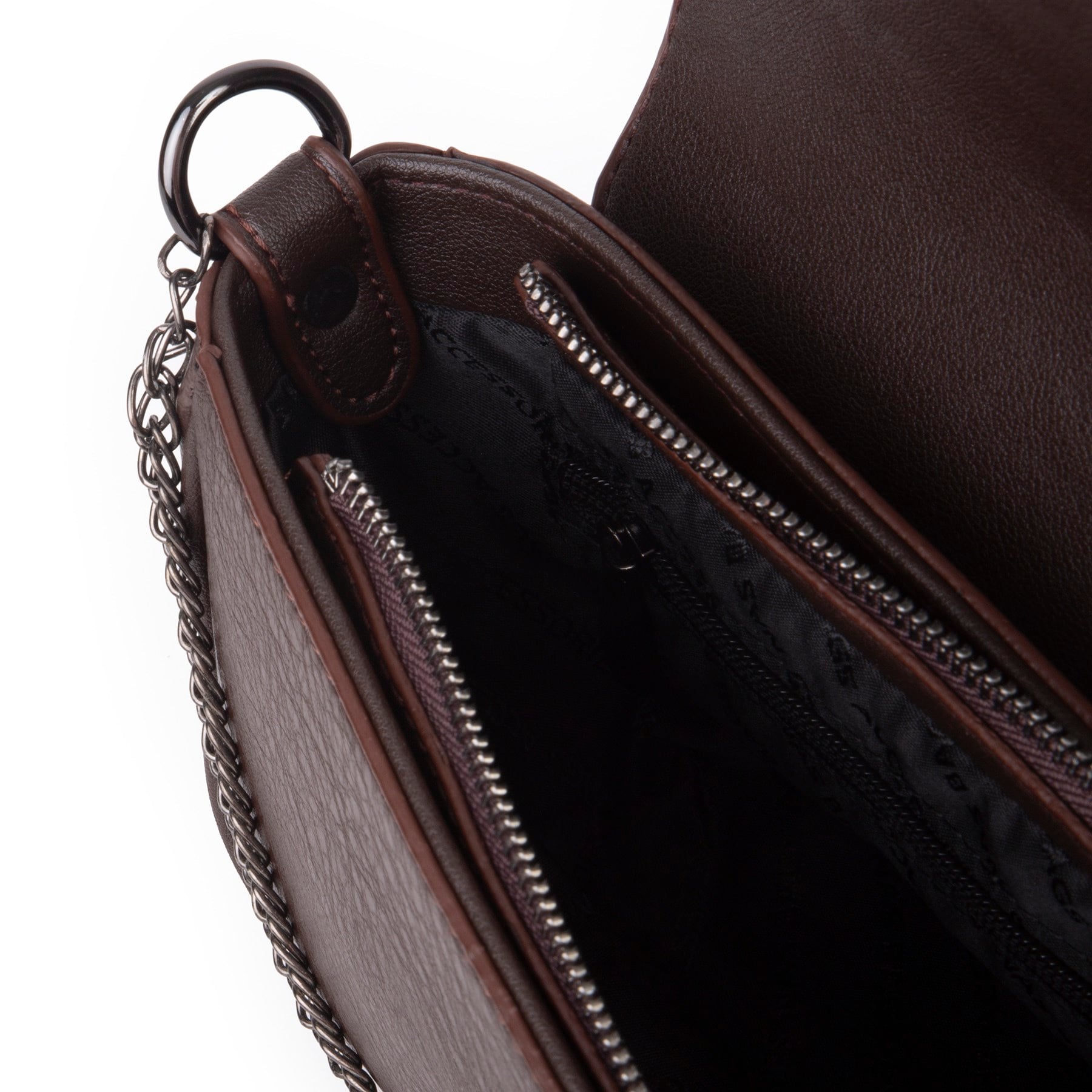 Nas Bag Mini Kapaklı Çapraz Çanta (en 20 cm , boy 12 cm) Kahve Victoria