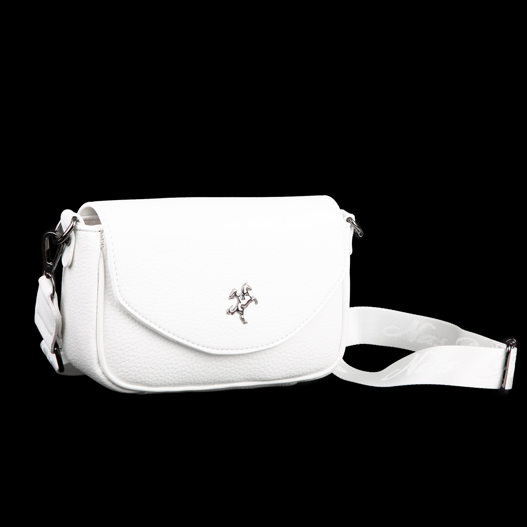 Nas Bag Mini Kapaklı Çapraz Çanta (en 20 cm , boy 12 cm) Beyaz Lopez